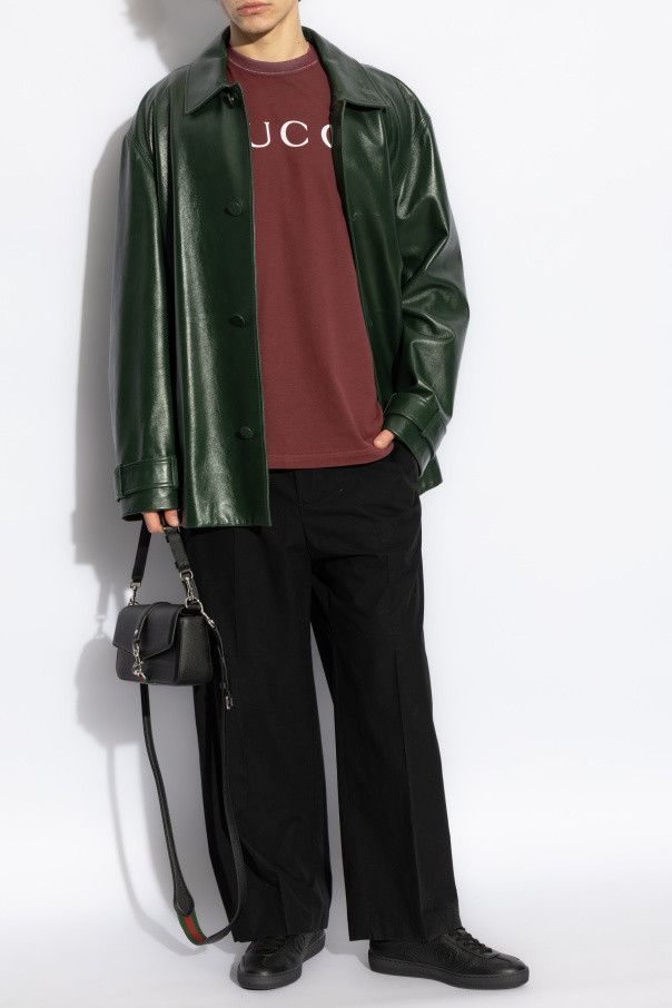 Gucci o1mt1gz0226 Cotton Jersey T-Shirt With Print in Burgundy Size US M / EU 48-50 / 2 - 2 Thumbnail