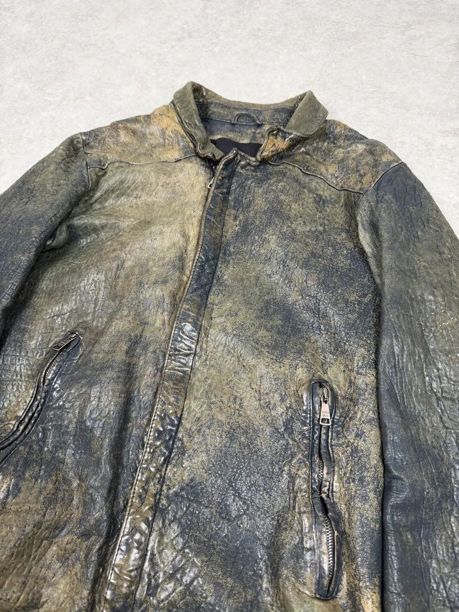 Giorgio Brato 2000s Giorgio Brato Aged Raw Brown Leather Jacket Size US S / EU 44-46 / 1 - 7 Thumbnail