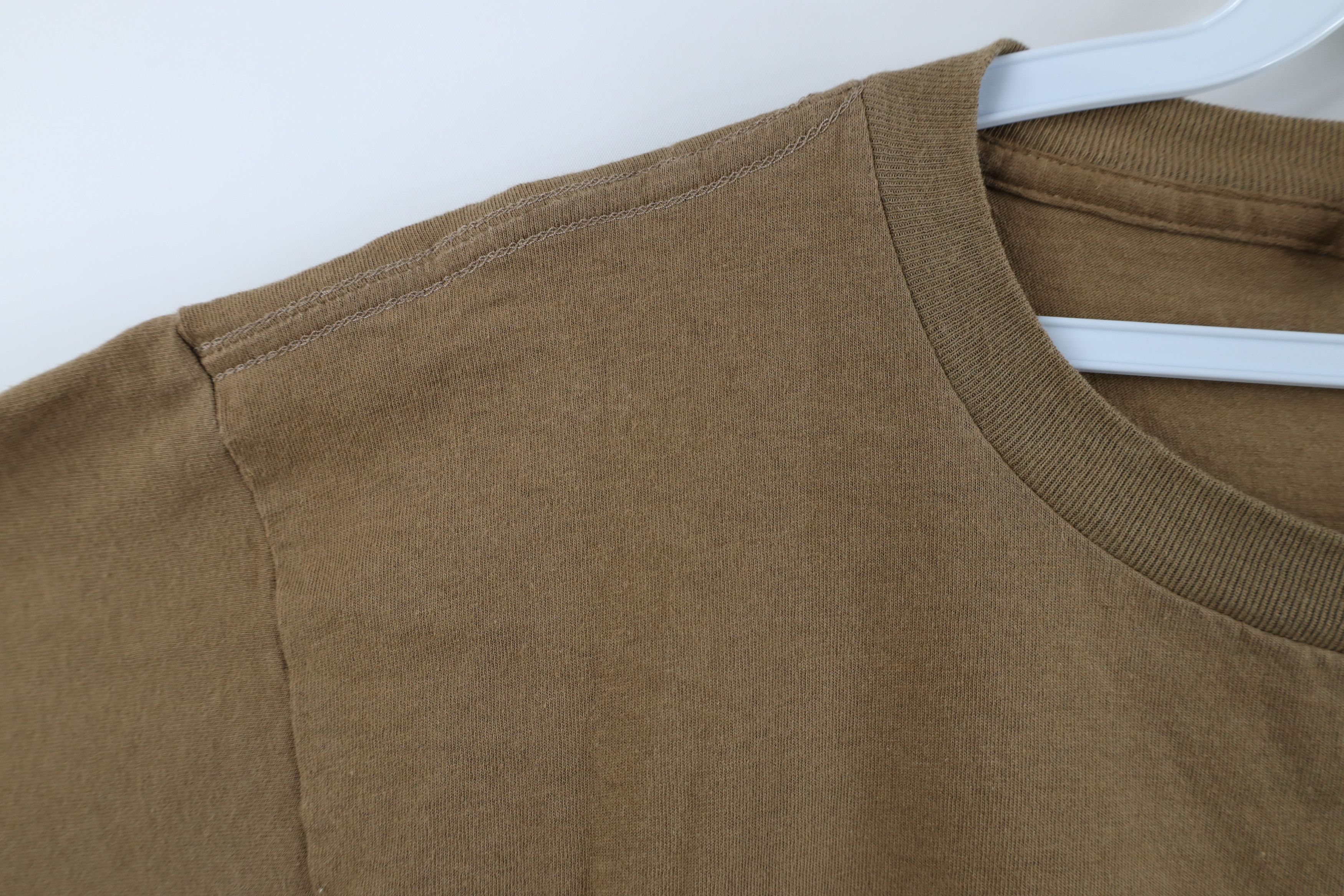Vintage Vintage 90s Streetwear Blank Combed Cotton T-Shirt Brown USA Size US L / EU 52-54 / 3 - 5 Thumbnail