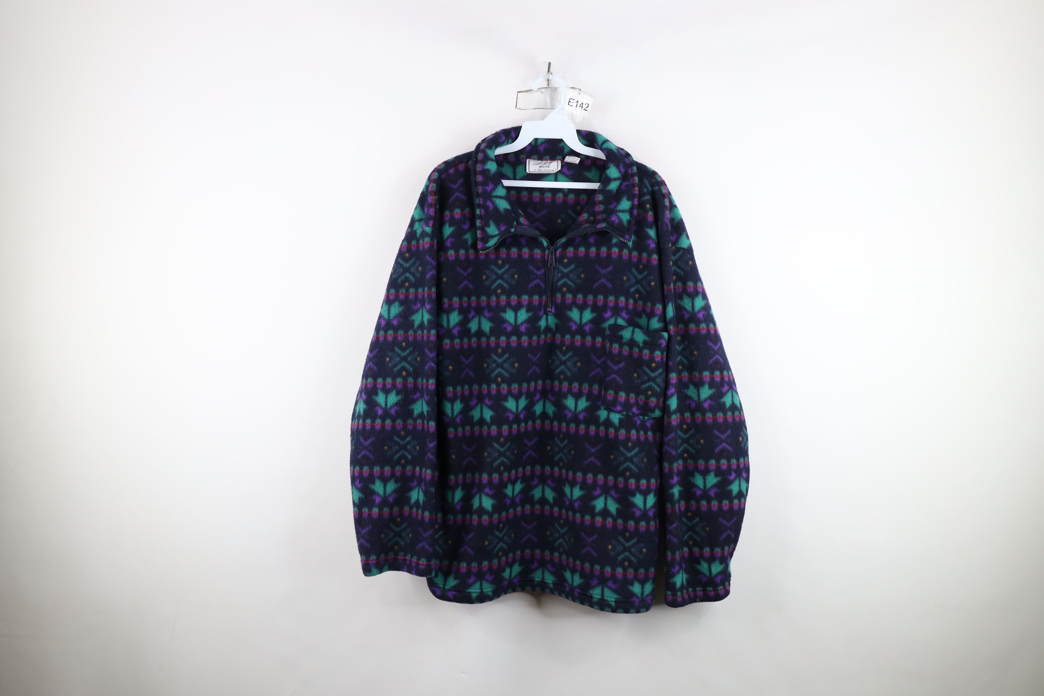 Vintage Vintage 90s Fair Isle Half Zip Fleece Pullover Sweater Size 3XL / US 20-22 - 1 Thumbnail