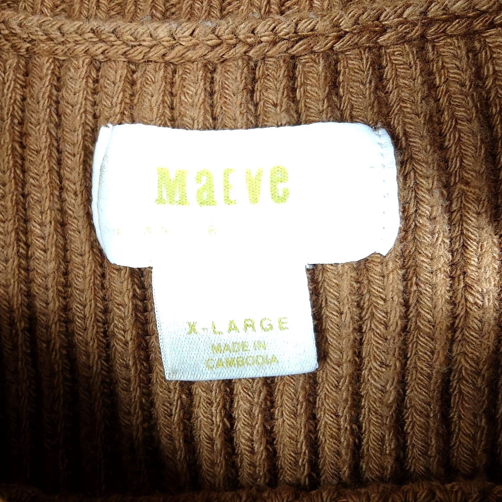 Vintage Maeve Sweater Womens XL Brown Ribbed Knit Mock Neck Balloon Sleeve Pullover Size XL / US 12-14 / IT 48-50 - 2 Thumbnail