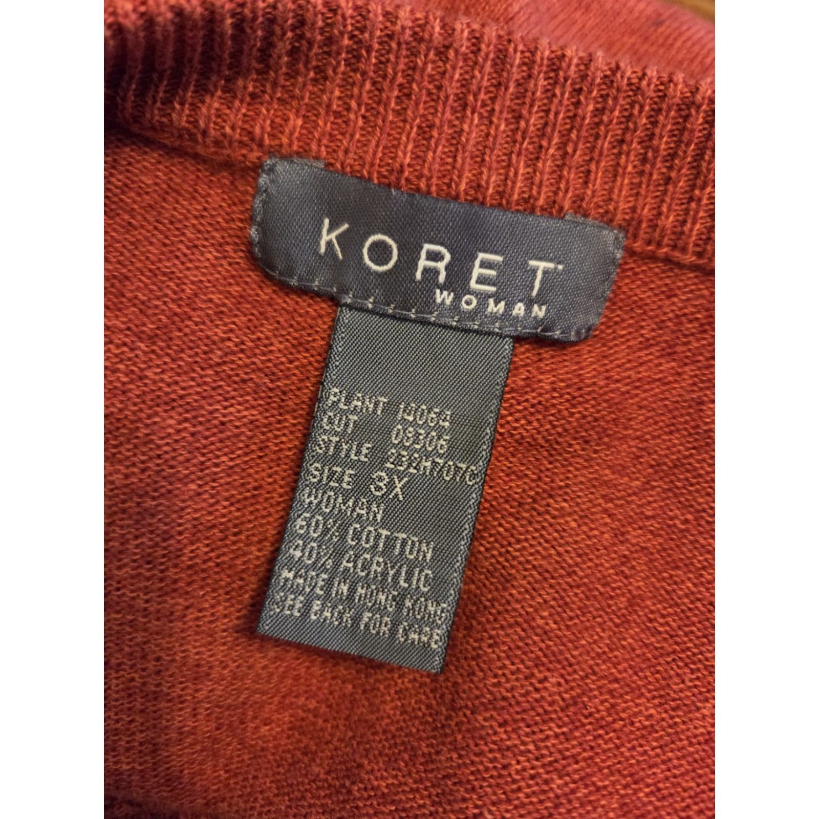 Vintage VINTAGE Koret Cardigan Sweater Top Knit 3X Women Rust 90s Plus Size Cardigan Womens Size XXL / US 16-18 / IT 52-54 - 5 Thumbnail