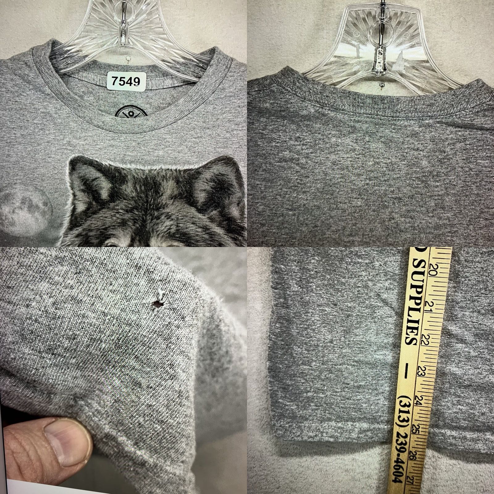 Vintage VINTAGE DOM Wolf Pack T-Shirt Adult Small Gray Graphic Print Nature Retro Outdoor Mens Size US S / EU 44-46 / 1 - 8 Thumbnail
