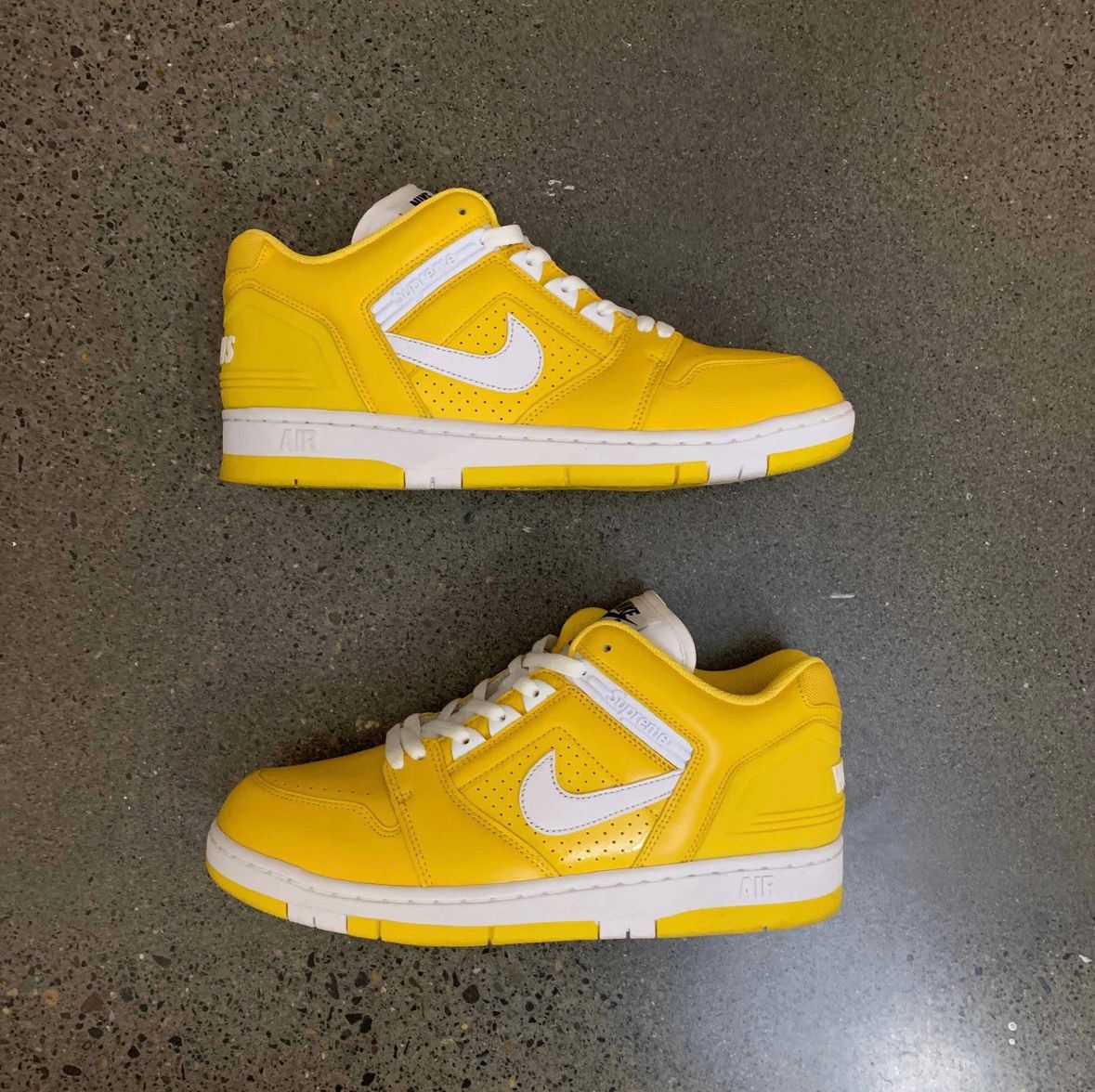Pre-owned Nike X Supreme Air Force 2 Yellow Shoes