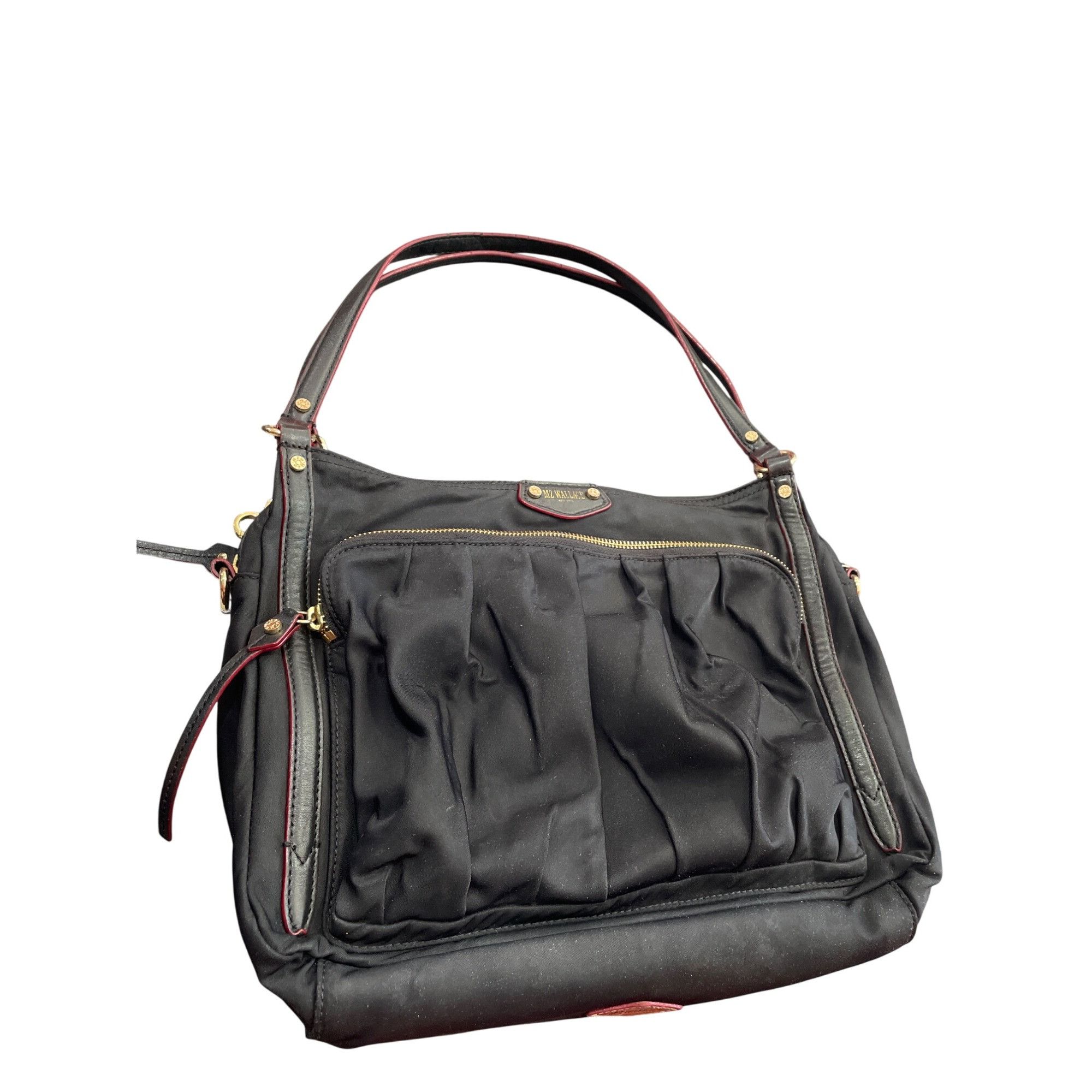 MZ Wallace MZ Wallace womans Black Nylon Leather Trim Handbag crossbody Size ONE SIZE - 1 Thumbnail