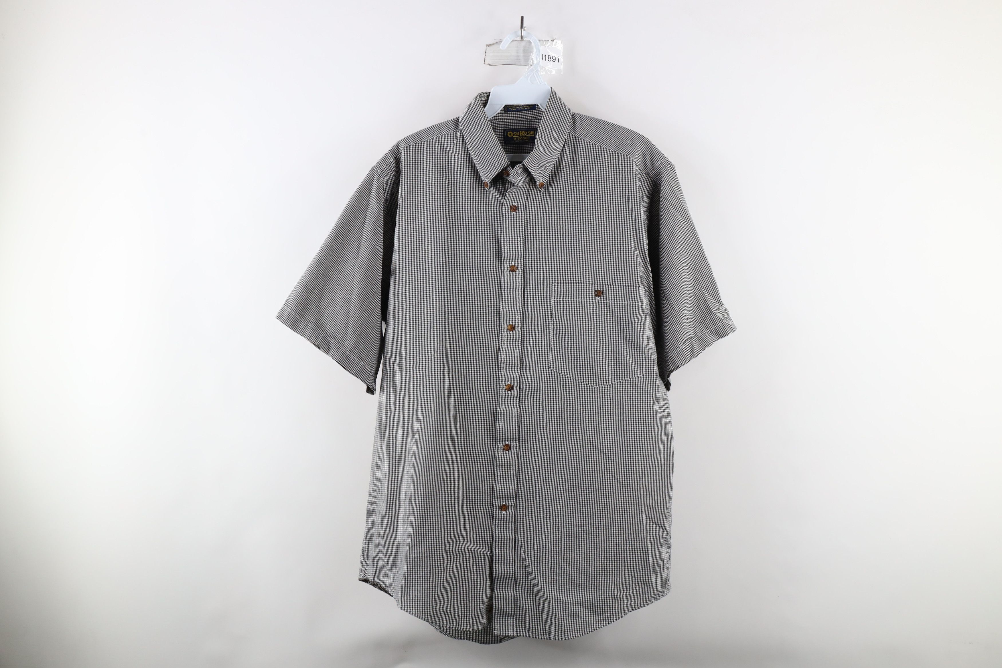 Vintage Vintage 90s OshKosh B'Gosh Tailoring Button Down Shirt Plaid Size US M / EU 48-50 / 2 - 1 Thumbnail