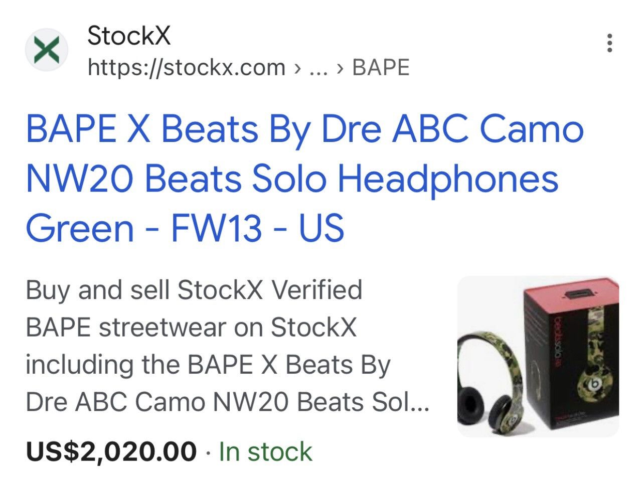 BAPE X Beats By Dre ABC Camo NW20 Beats Solo Headphones