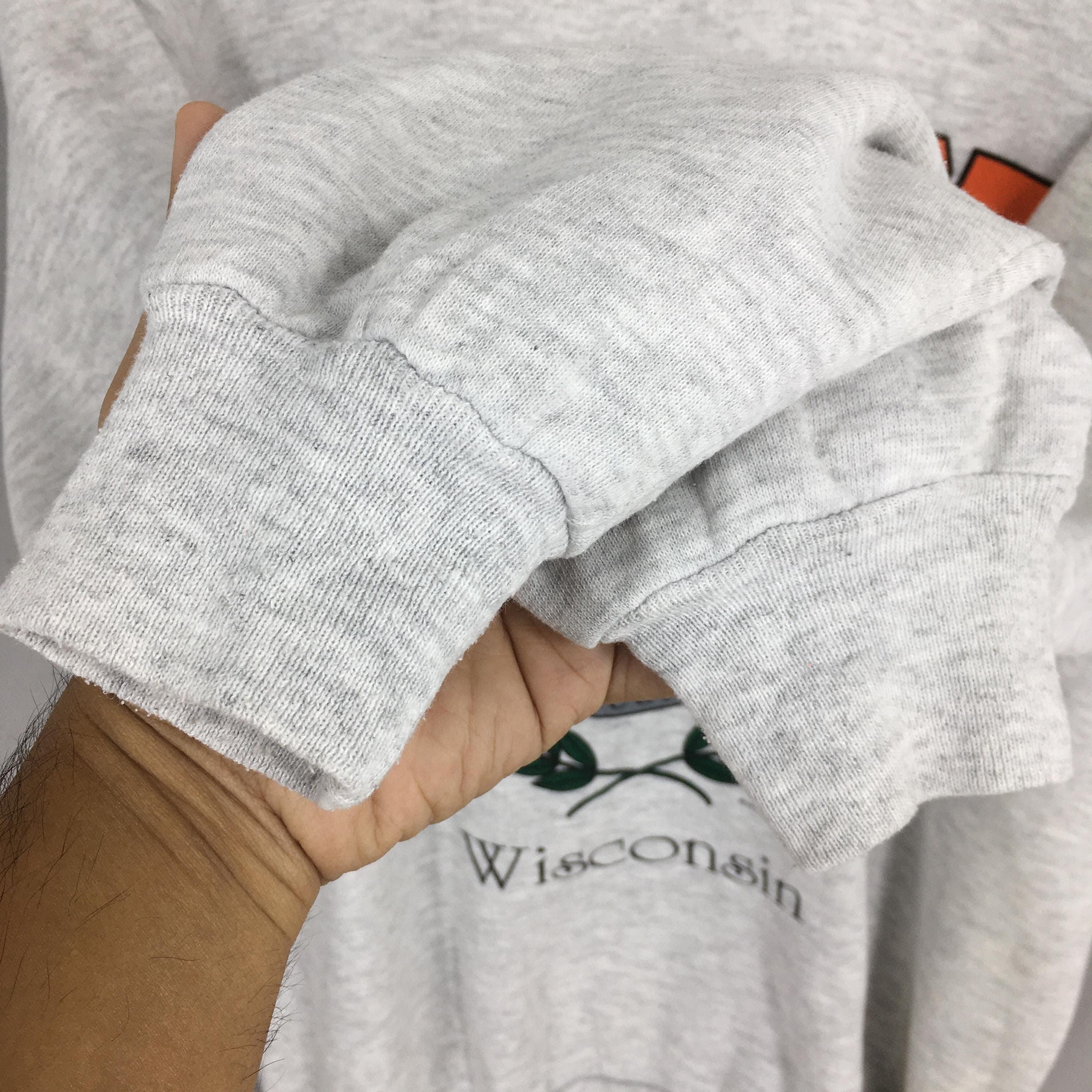 Jerzees Vintage Wisconsin State Portage Gray Sweatshirt XLarge Size US XL / EU 56 / 4 - 5 Thumbnail