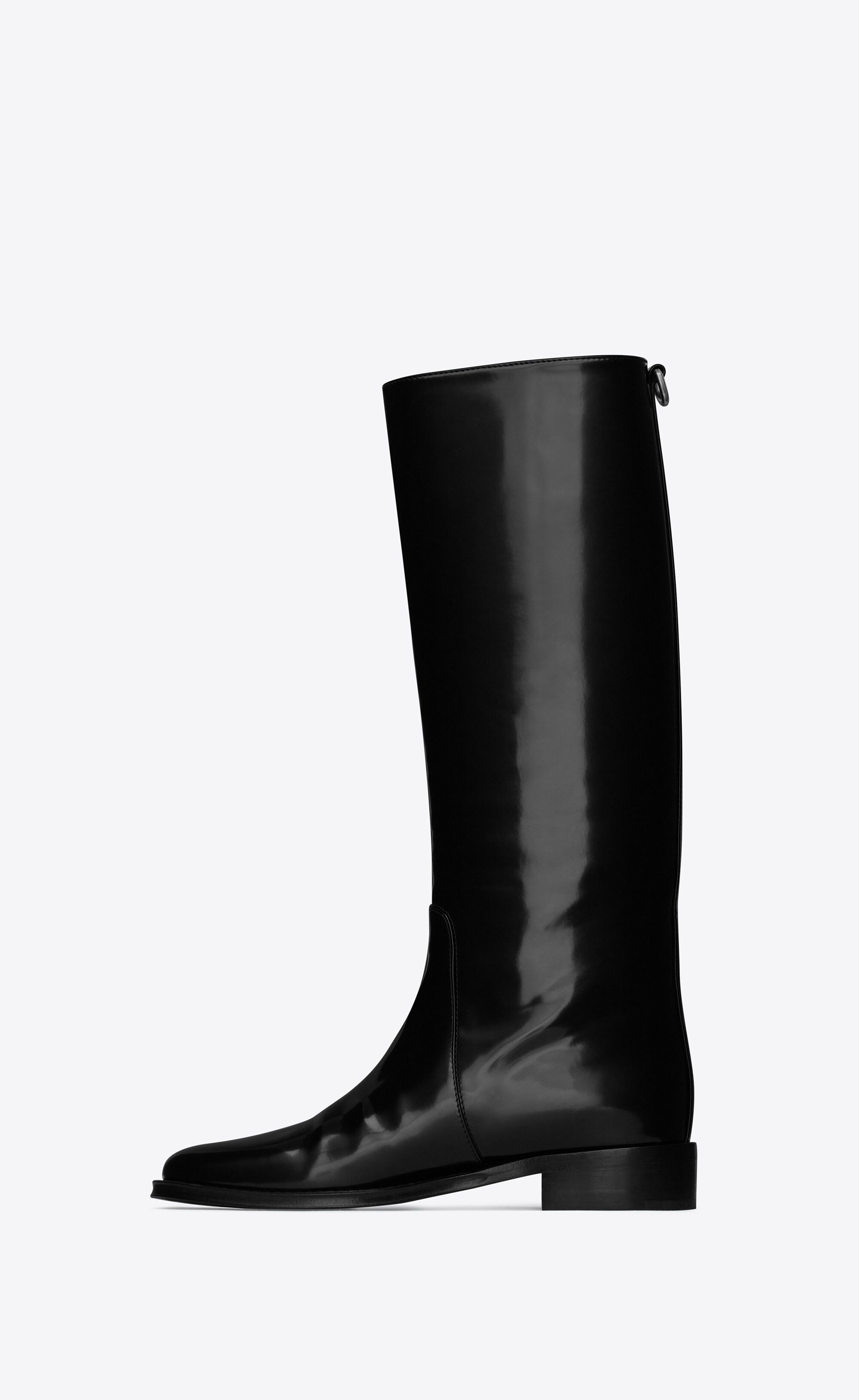 Saint Laurent Paris oc11z1125 Hunt Boots in Glazed Leather in Black Size US 9.5 / IT 39.5 - 4 Thumbnail