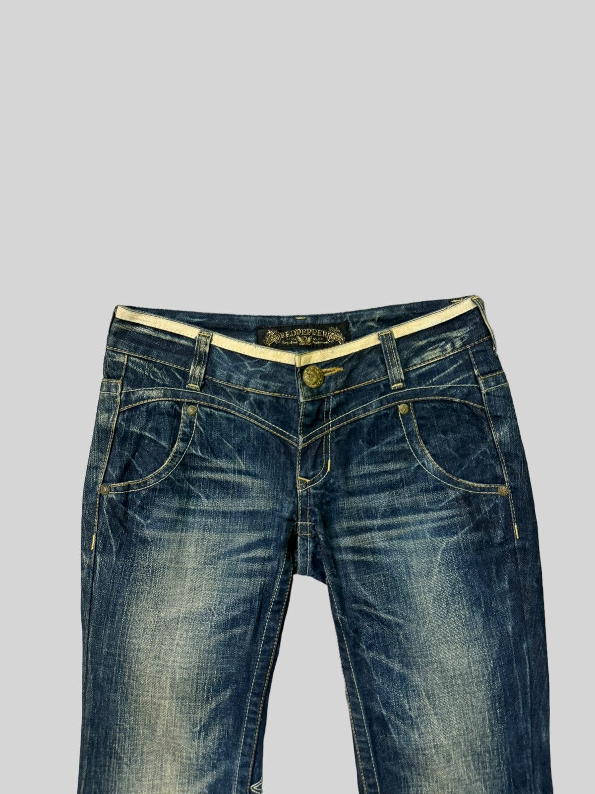 Hysteric Glamour × Japanese Brand Flared Red Pepper Embroidery Rare Design Denim Jeans Size US 28 / EU 44 - 3 Thumbnail