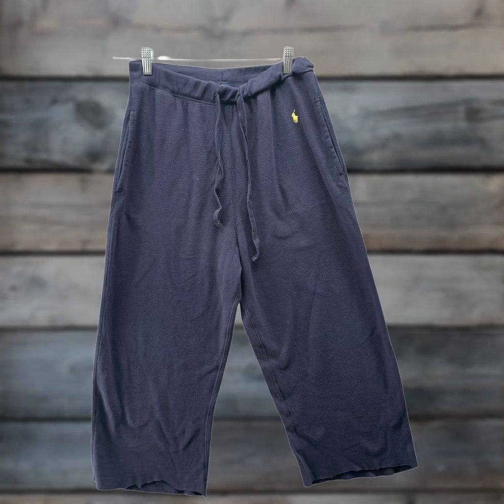 Polo Ralph Lauren Polo Ralph Lauren Sleepwear Pajama Pants Womens M Navy Cropped Wide Leg Cotton Size 32" / US 10 / IT 46 - 1 Thumbnail