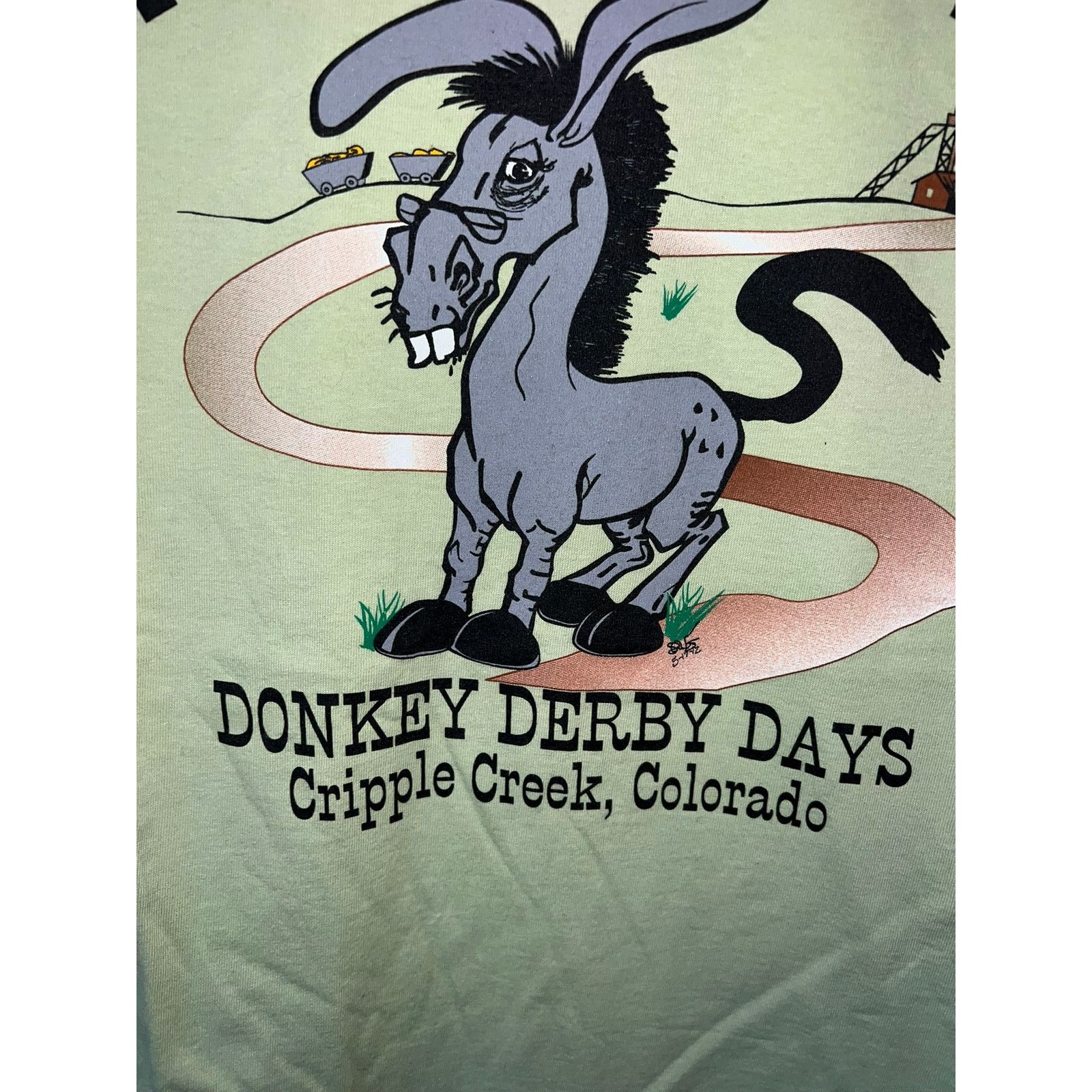 Port Authority Vintage Donkey Derby Days Shirt Cripple Creek Green Tee M Size US M / EU 48-50 / 2 - 4 Thumbnail