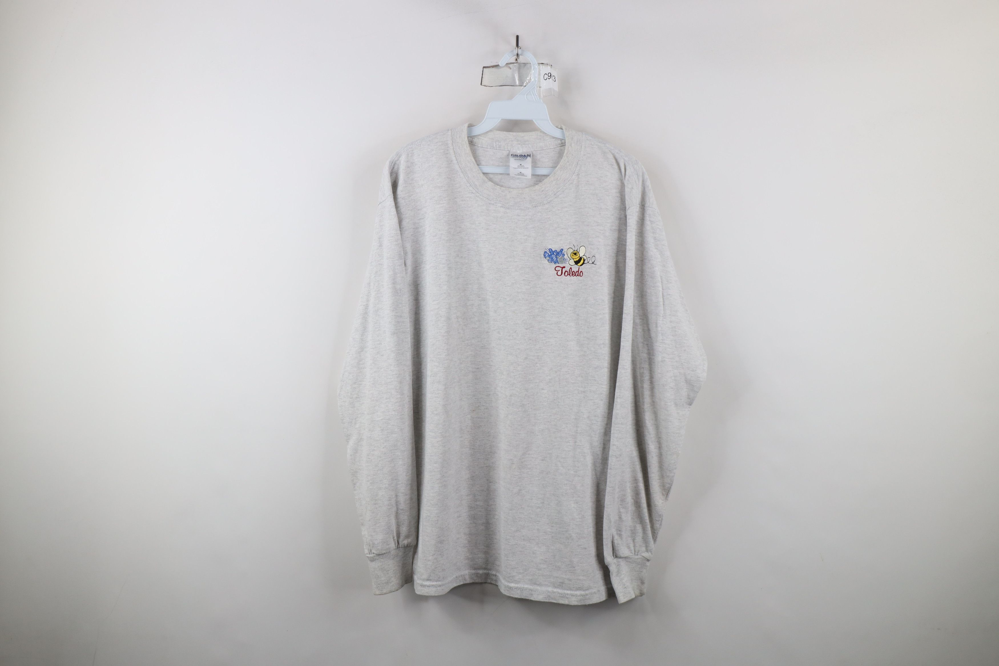 Vintage Vintage 90s Streetwear Bee Bowling Long Sleeve T-Shirt Gray Size M / US 6-8 / IT 42-44 - 1 Thumbnail