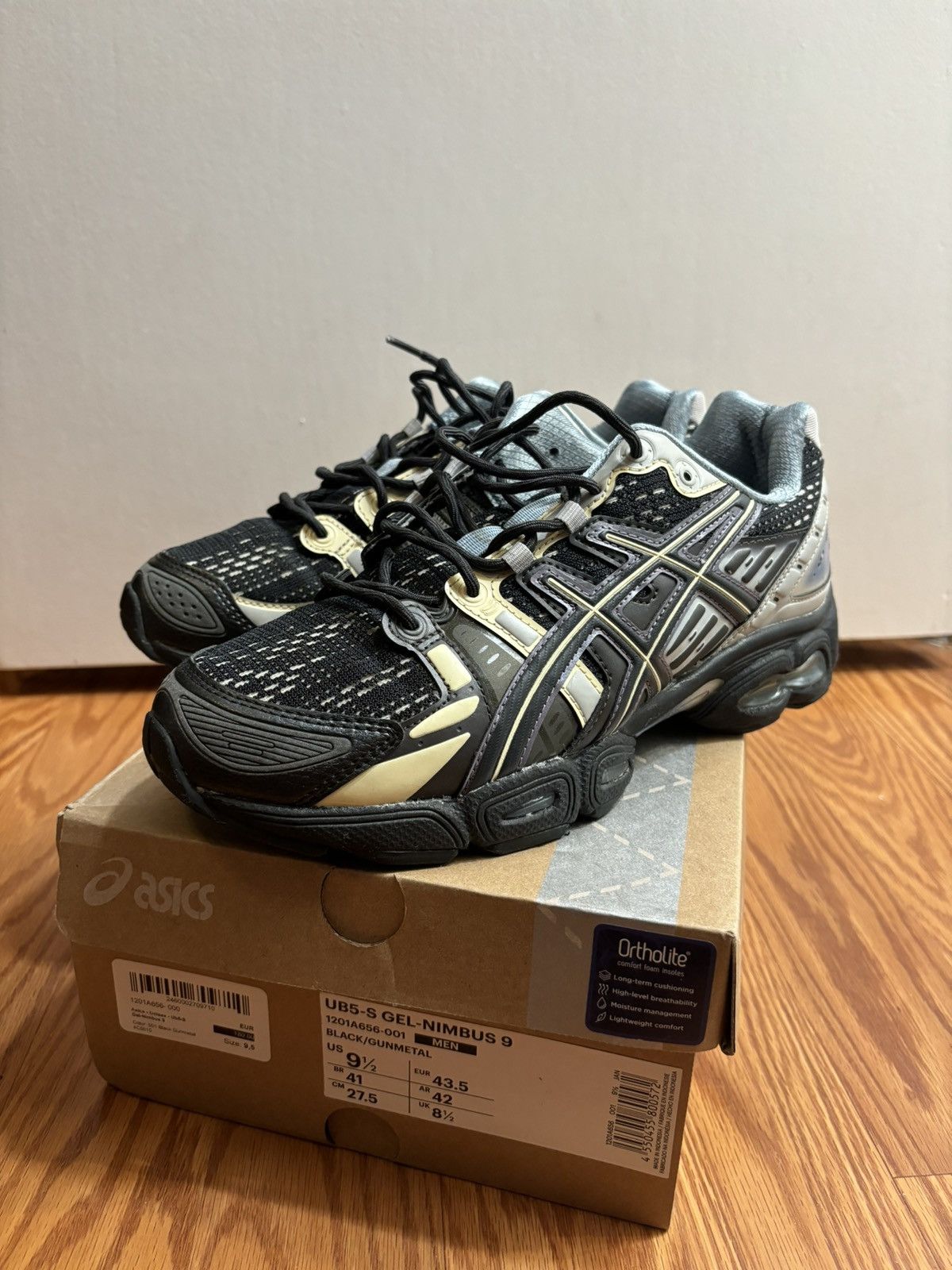 Kiko Kostadinov x ASICS UB5-S Gel Nimbus 9 \'Black Gunmetal\' ASICS UB5-S GEL-Nimbus 9 | Nice Kicks main image 4