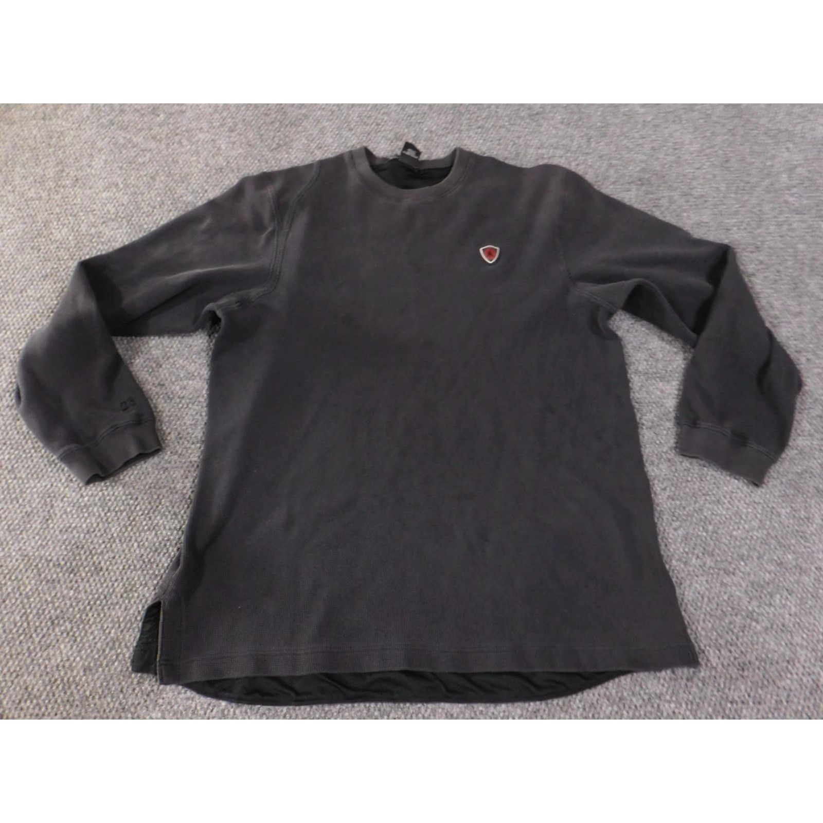 Jordan Brand Nike Jordan Sweatshirt Mens 2XL Crewneck Waffle Thermal Knit Logo Embroidered Jumpman 23 Sleeve Black Charcoal Size US XXL / EU 58 / 5 - 3 Thumbnail