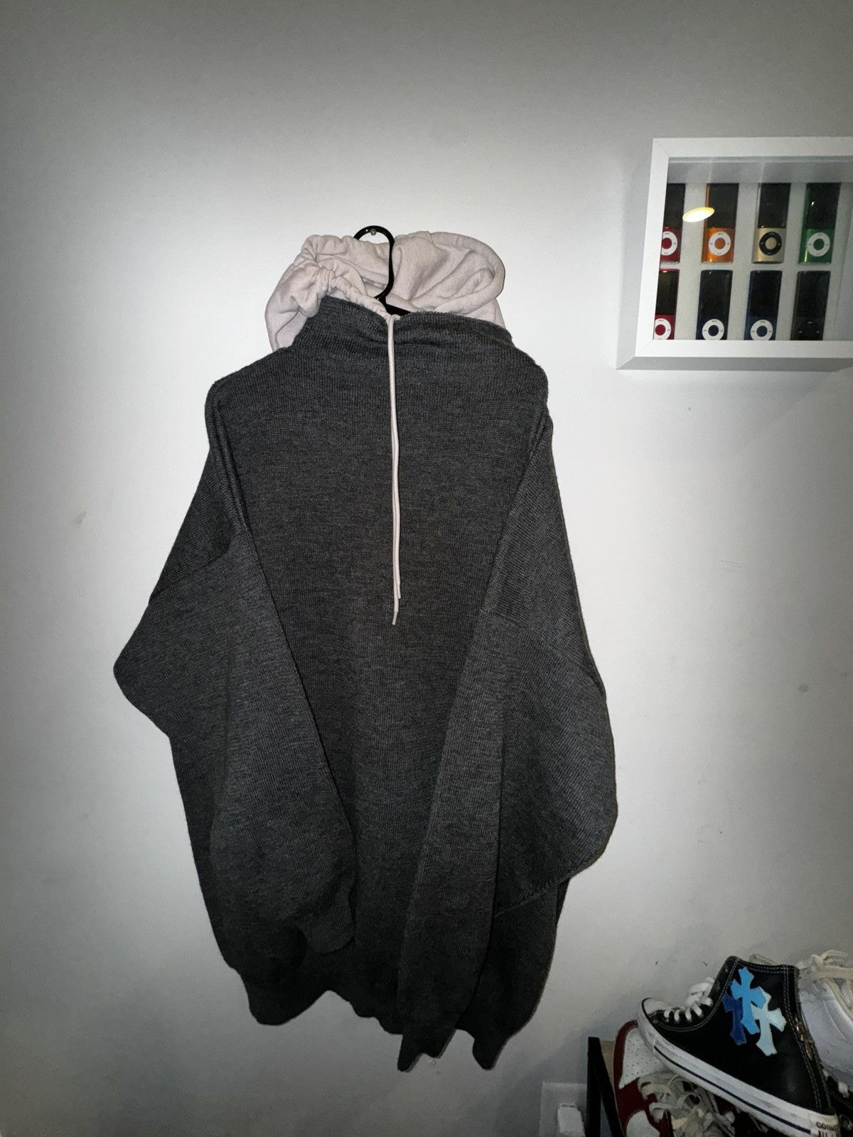 image of Balenciaga Hoodie Turtleneck Fw19 in Grey, Men's (Size Small)