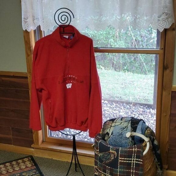 Designer Cadre Athletic Embroidered 1/2 Zip Wisconsin Badger Pullover Size US XL / EU 56 / 4 - 2 Thumbnail