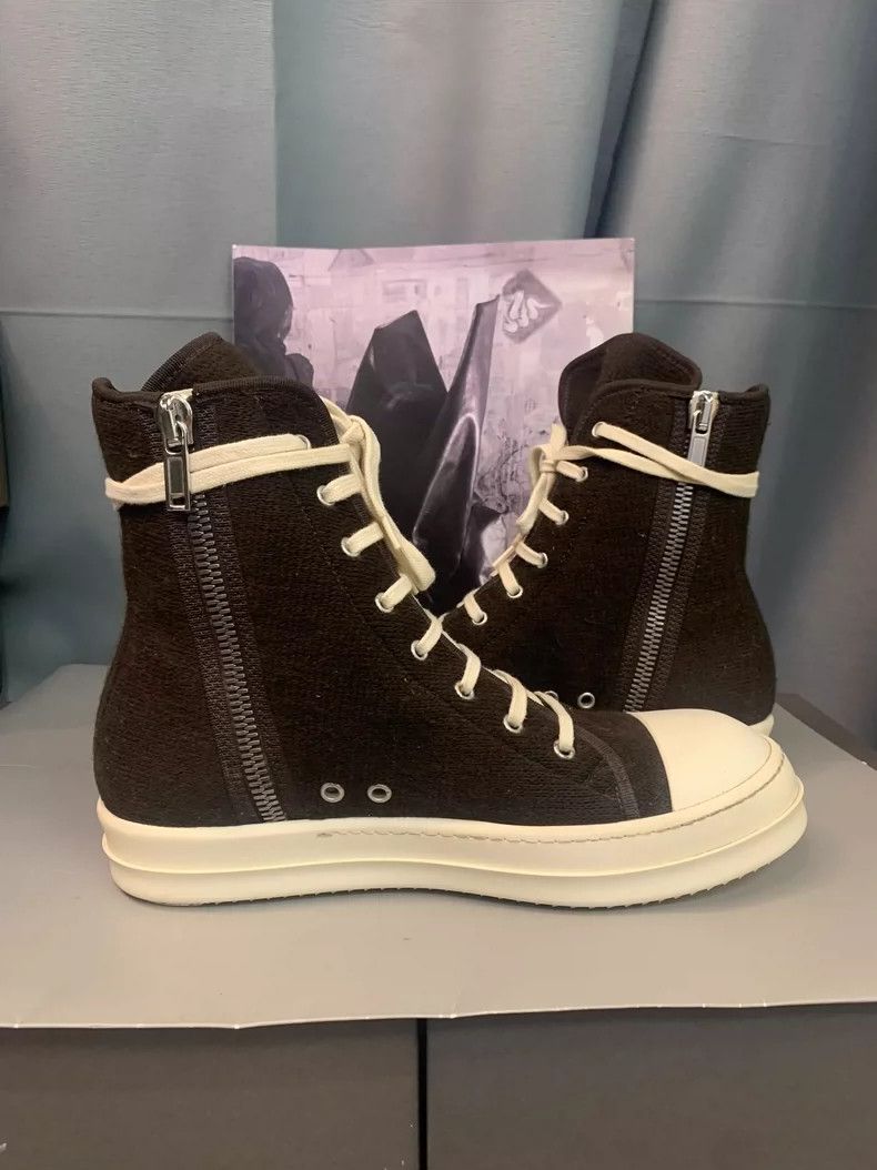 Rick Owens Rick Owens Black and white evergreen high-top skate shoes Size US 8 / EU 41 - 6 Thumbnail