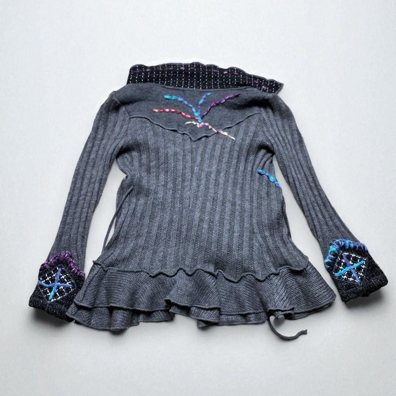 Japanese Brand Avant Garde Designer Y2K Knit Cardigan Grey L Size L / US 10 / IT 46 - 3 Thumbnail