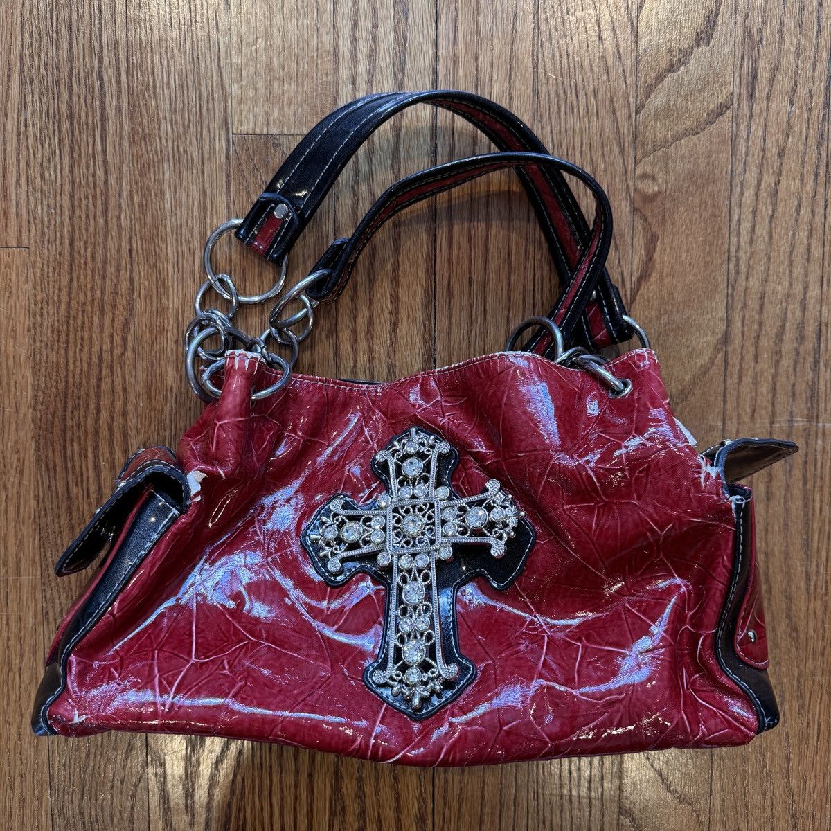 Vintage Vintage 2002 Red and Black Rhinestoned Cross Purse Size ONE SIZE - 1 Thumbnail