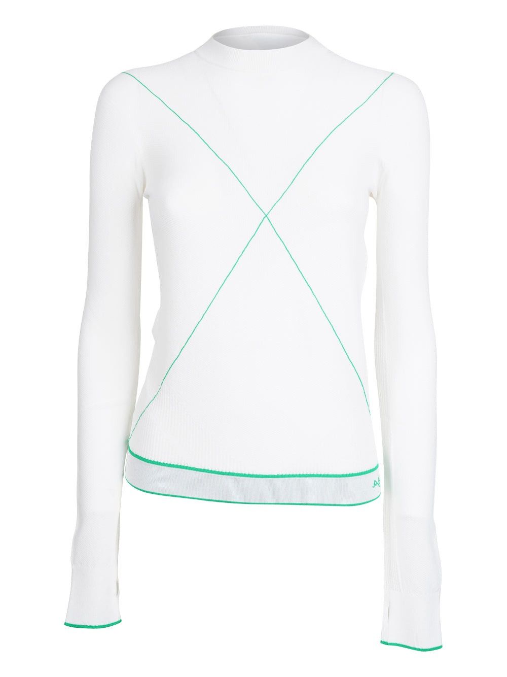 o1y0725 Sweater in White/Green