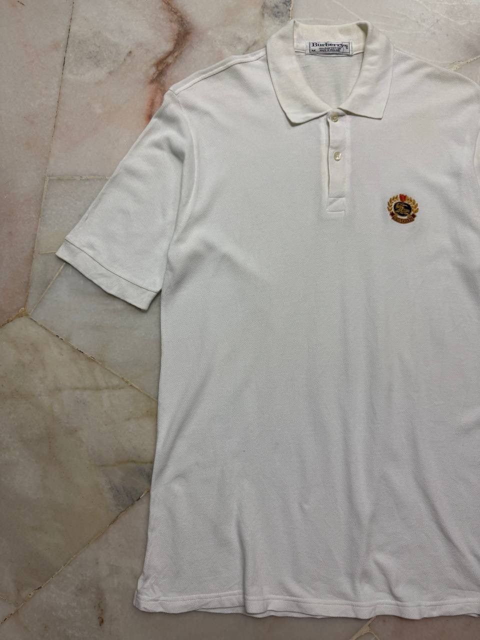 Burberry Vintage 90's Burberrys Polo White Tee Made In England Size US M / EU 48-50 / 2 - 3 Thumbnail