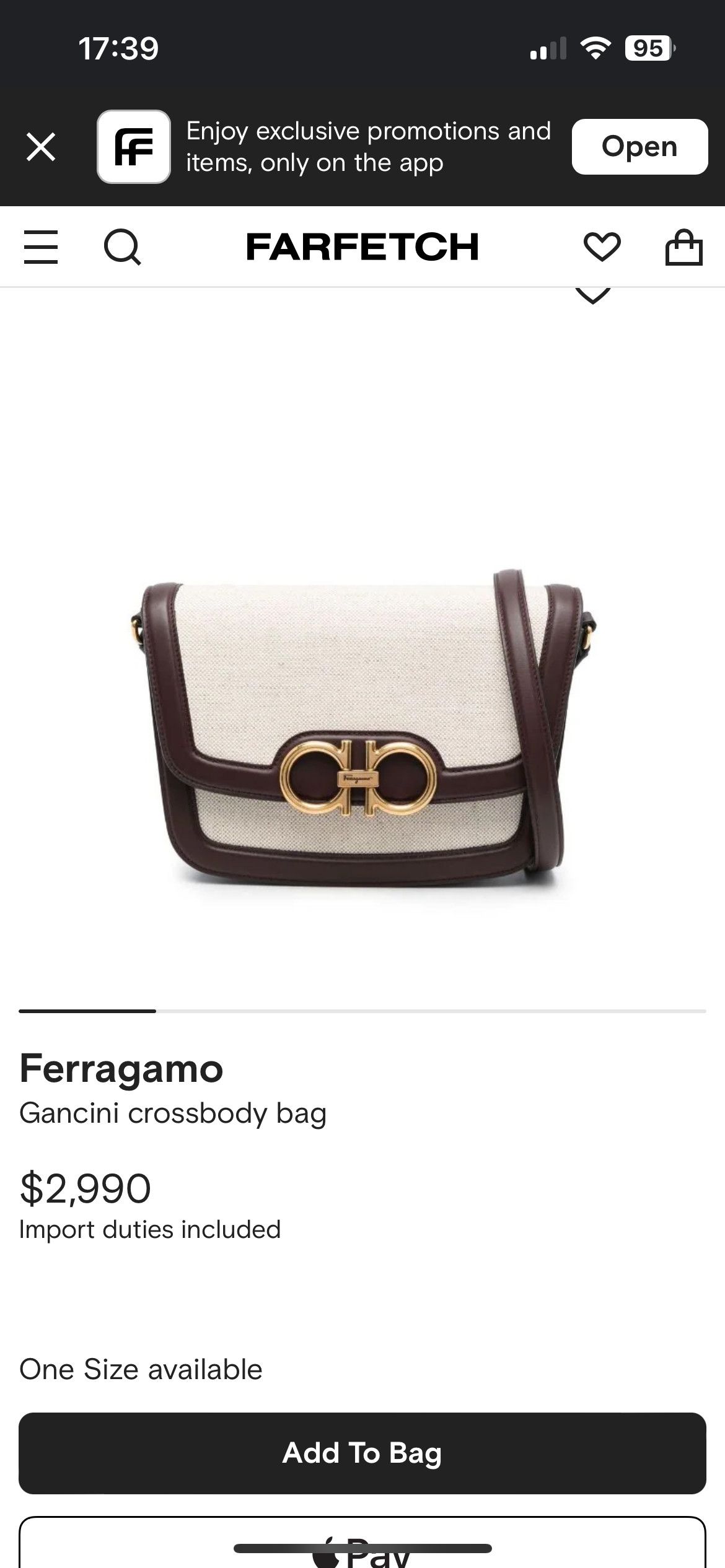 Salvatore Ferragamo Trapezio Leather and Linen Crossbody Bag Size ONE SIZE - 10 Thumbnail