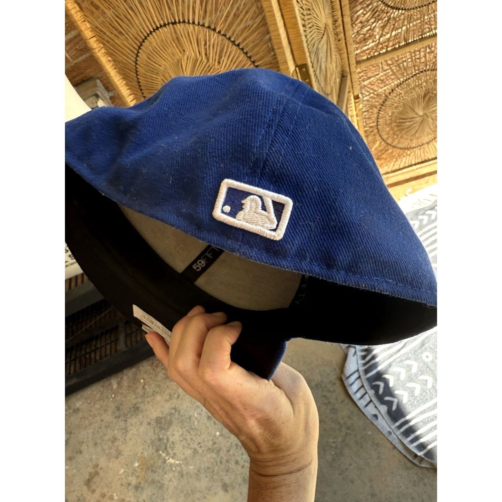 New Era Men’s New Era Toronto Blue Jays Blue 59fifty Fitted Hat MLB Cap 7 5/8 Blue Baseball Cap Mens Size ONE SIZE - 3 Thumbnail