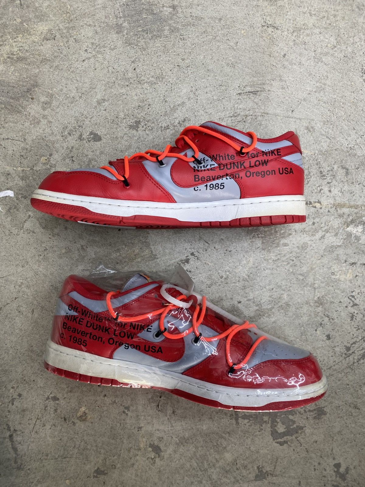 Nike × Off-White Nike Off White University Red Dunk Low Size US 10.5 / EU 43-44 - 1 Thumbnail