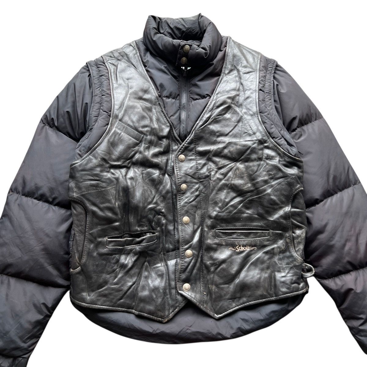 Schott Vintage Schott Goose Down Goose Feathers Hybrid Puffer Size US L / EU 52-54 / 3 - 5 Thumbnail
