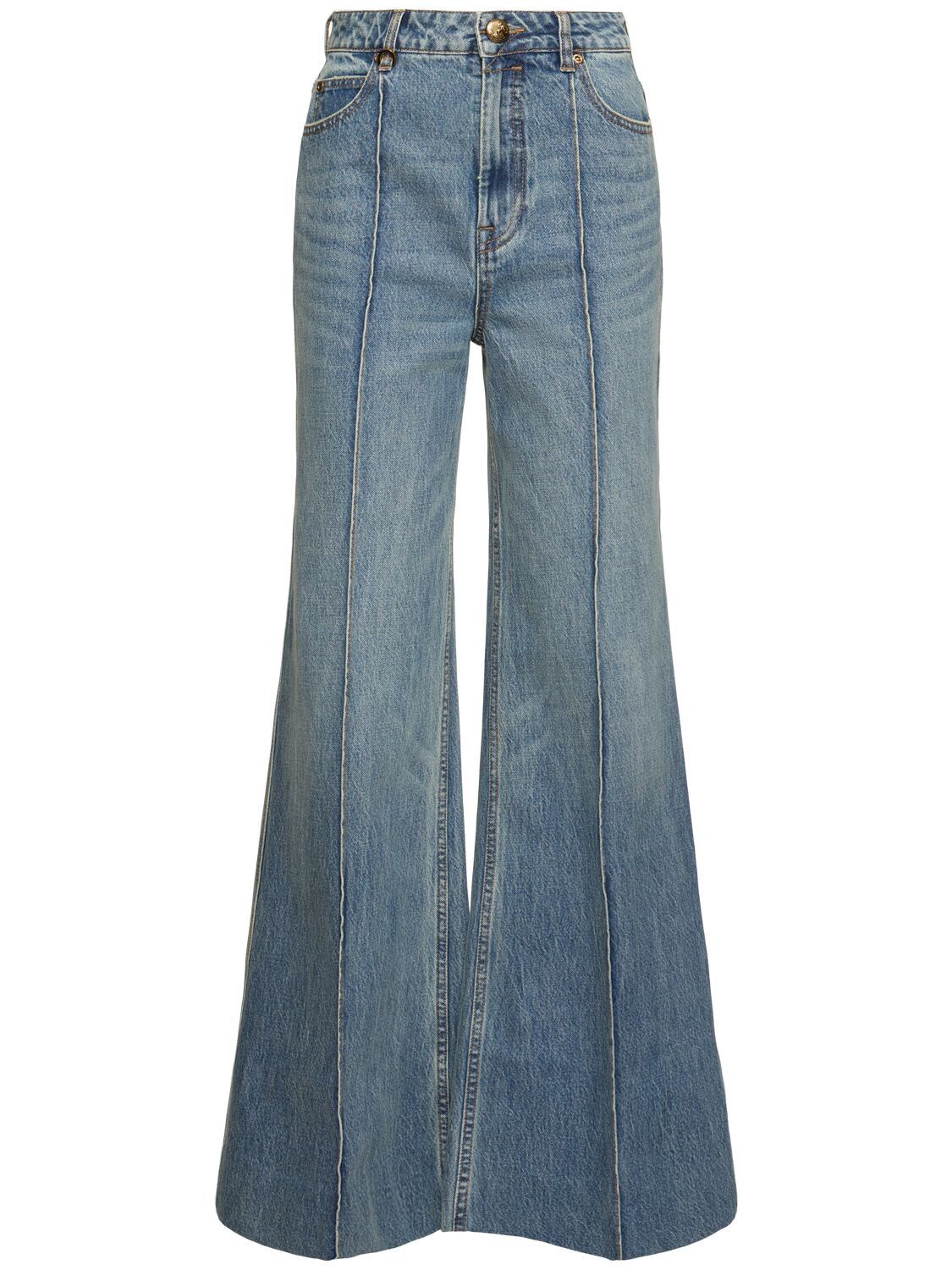 Zimmermann o1s22i1n1024 Illustration Wide Leg Jeans in Blue Size 27" / US 4 / IT 40 - 1 Thumbnail