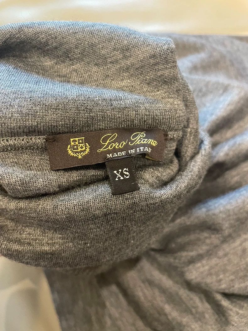 Other LORO PIANA Grey high collar cashmere sweater / base shirt Size XS / US 0-2 / IT 36-38 - 6 Thumbnail