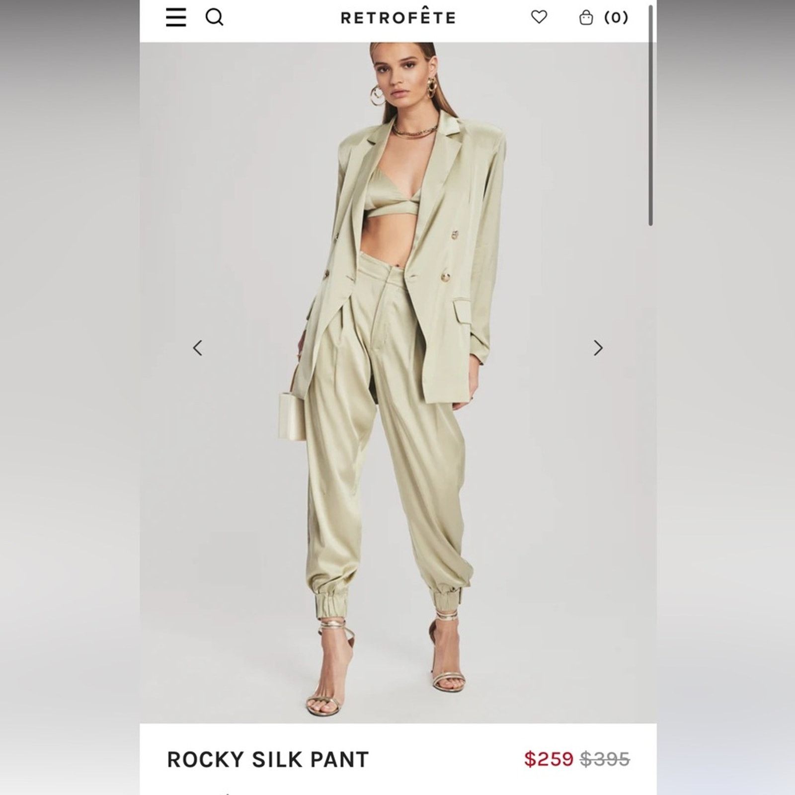 Retrofete Retrofete Rocky Silk Pant Size 24" / US 00 / IT 34 - 5 Thumbnail