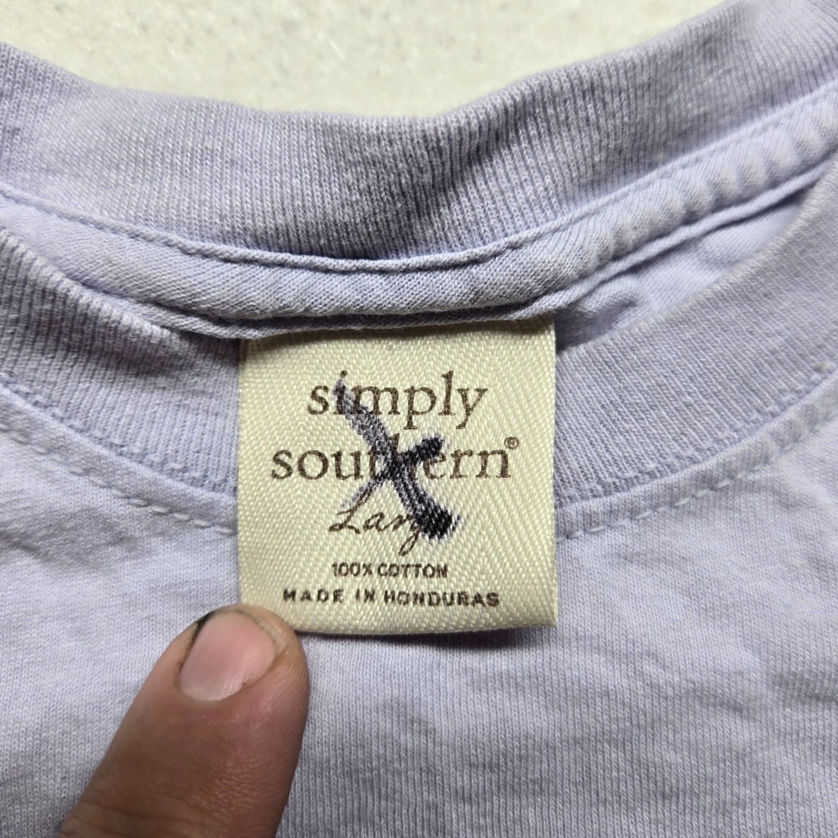 Vintage Simply Southern Shirt Women L Large Purple 100% Cotton Short Sleeve Crew Neck Logo Tee Size L / US 10 / IT 46 - 4 Thumbnail
