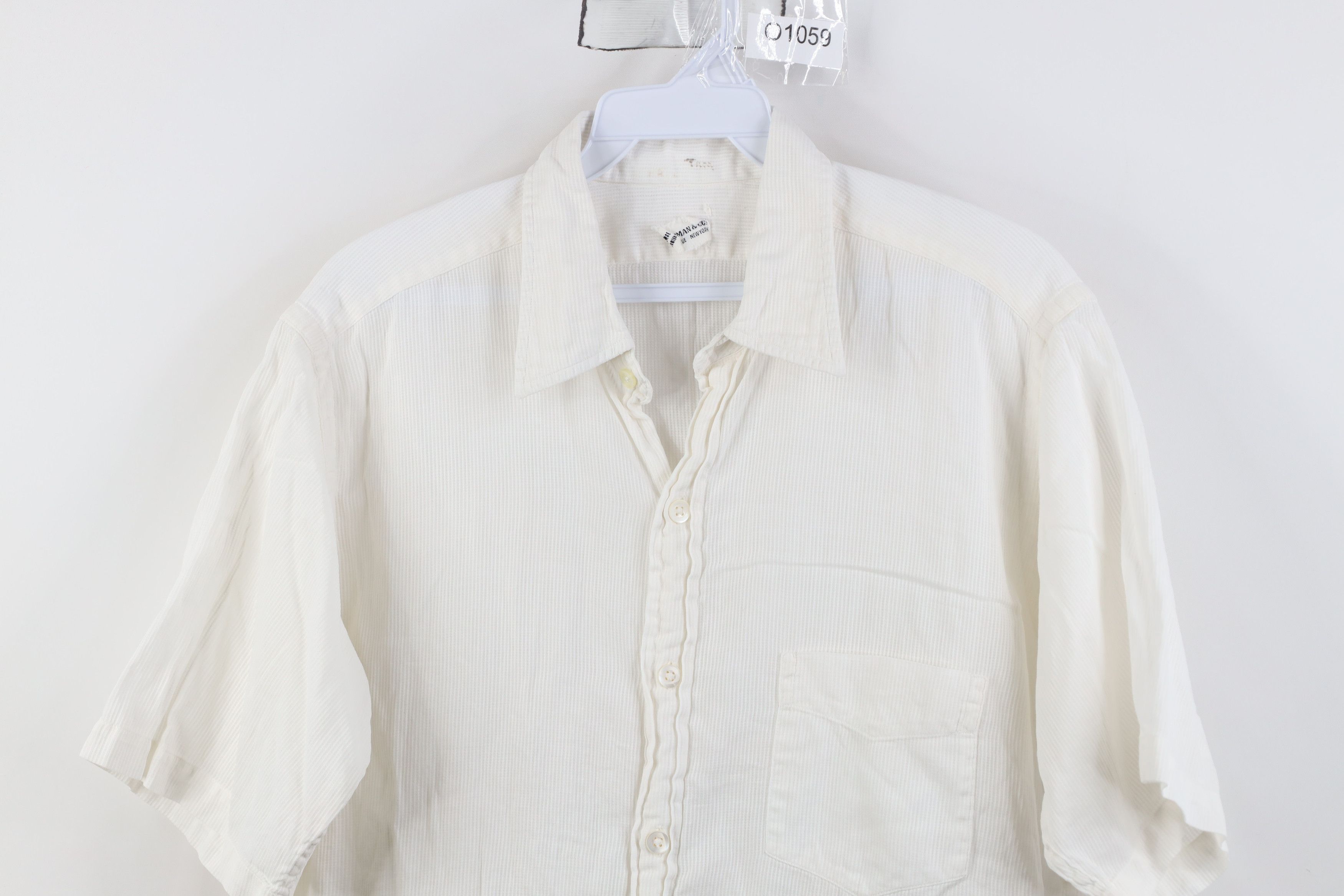 Vintage Vintage 50s Pearl Sheer Thermal Knit Button Shirt White USA Size US M / EU 48-50 / 2 - 2 Thumbnail