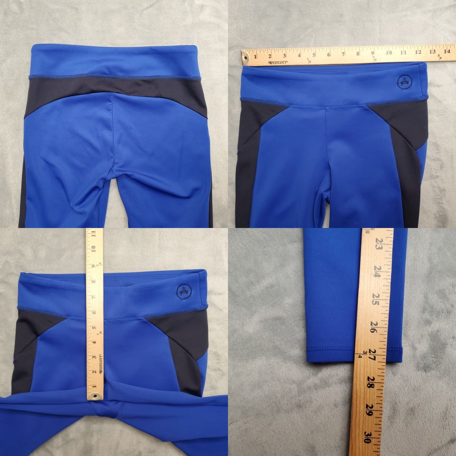 Vintage Aether Leggings Womens Blue I Performance Stretch Blend Pants Yoga Athleisure Size 32" / US 10 / IT 46 - 8 Thumbnail
