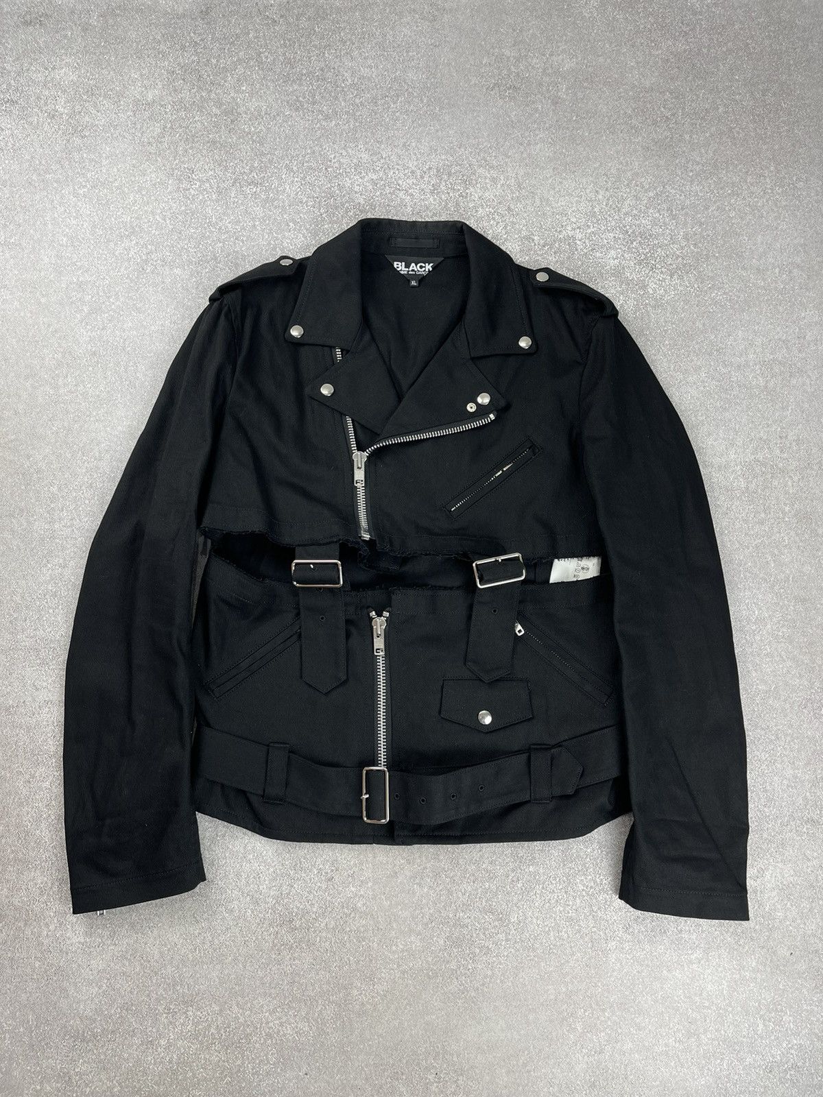 Comme des Garcons × Comme des Garcons Black × Japanese Brand Comme des Garcons Black Bondage Biker Moto Jacket Men’s Size US XL / EU 56 / 4 - 1 Thumbnail