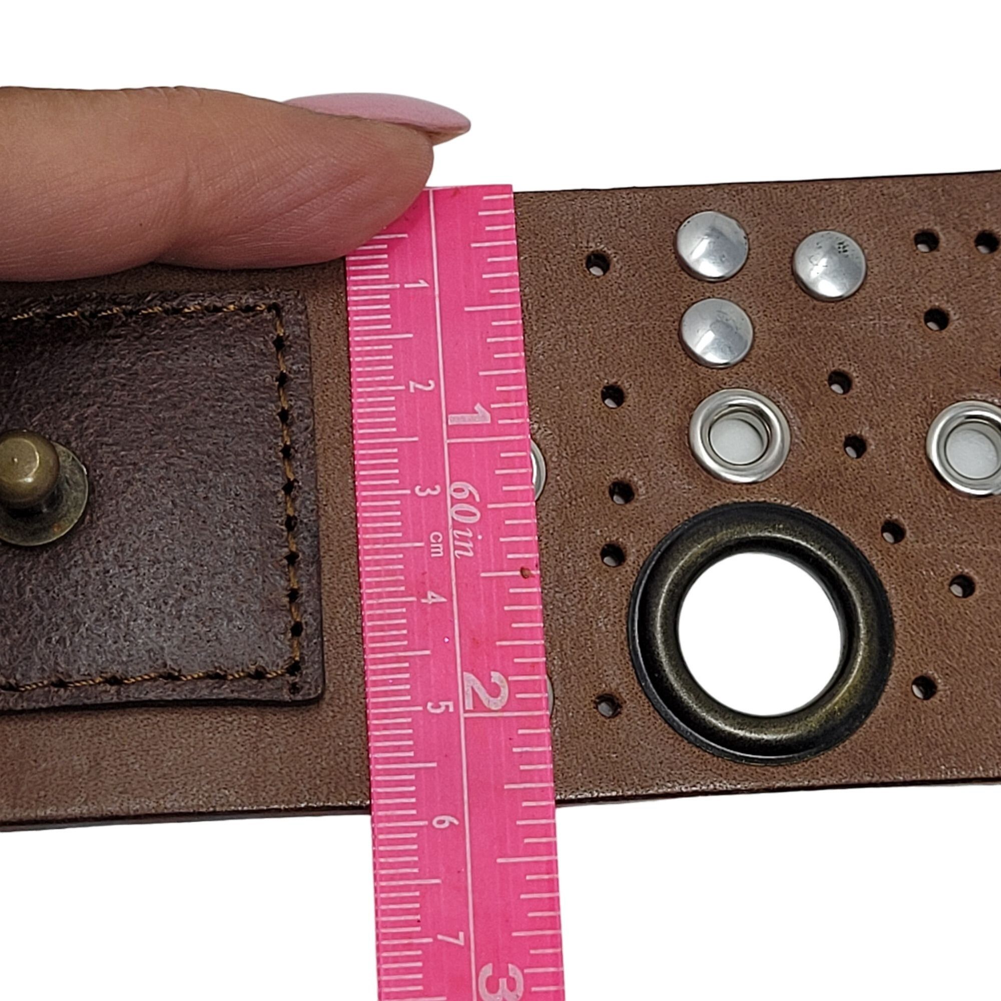 Designer Antoniazzi Firenze Artesian Leather Belt XL Brown Silver Bro Size ONE SIZE - 7 Thumbnail