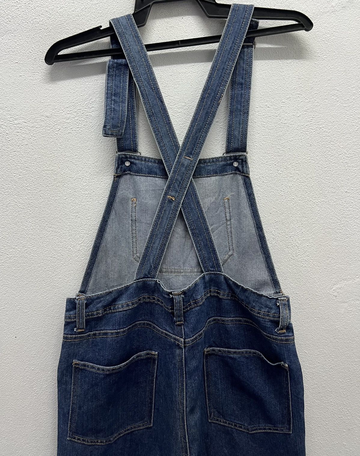 Japanese Brand × Vintage Vintage Y2K style Classic Dark Wash Denim Overalls – Size M Size US 33 - 4 Thumbnail