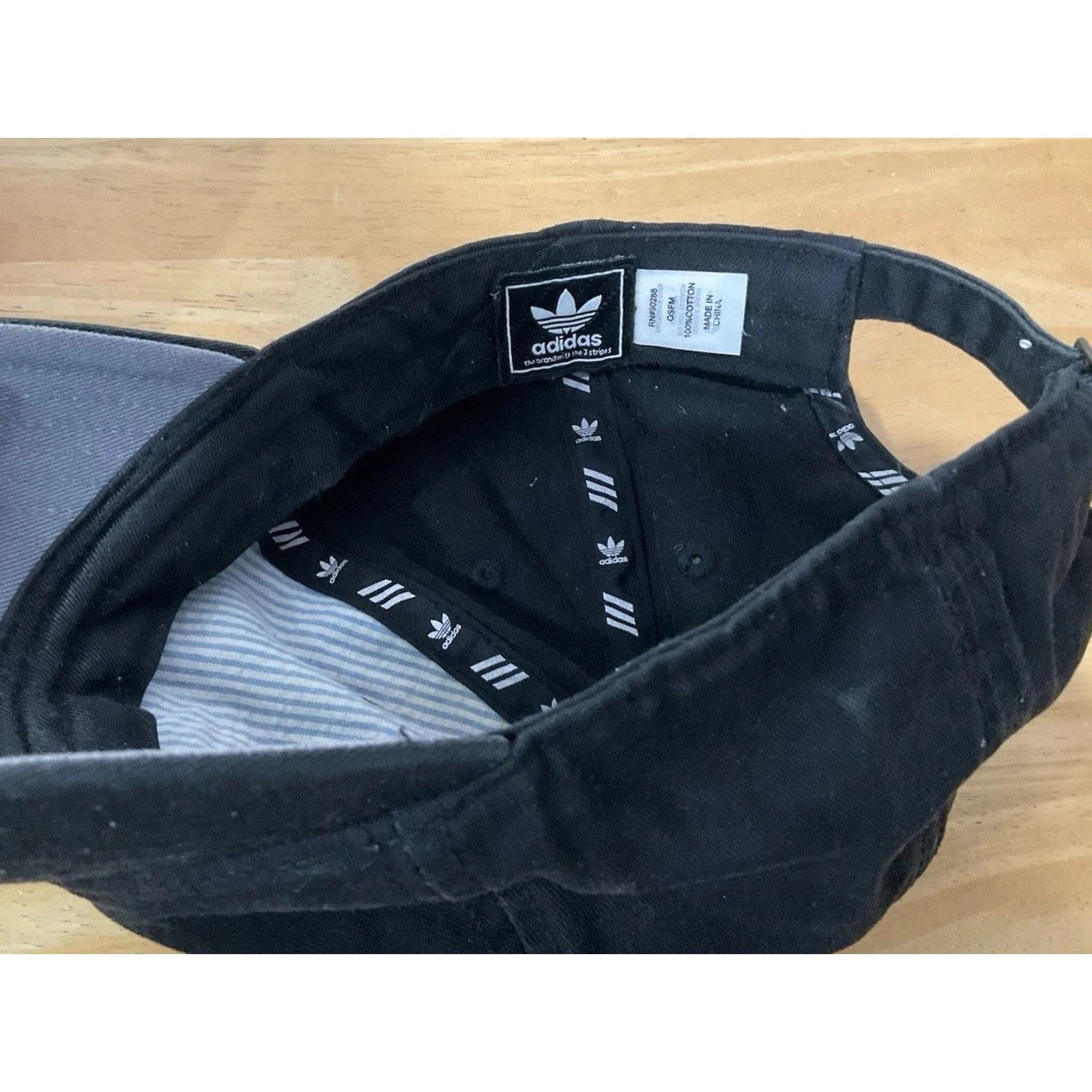 Adidas Adidas Strap Back Embroidered Spell Out Distressed Faded Size ONE SIZE - 5 Thumbnail