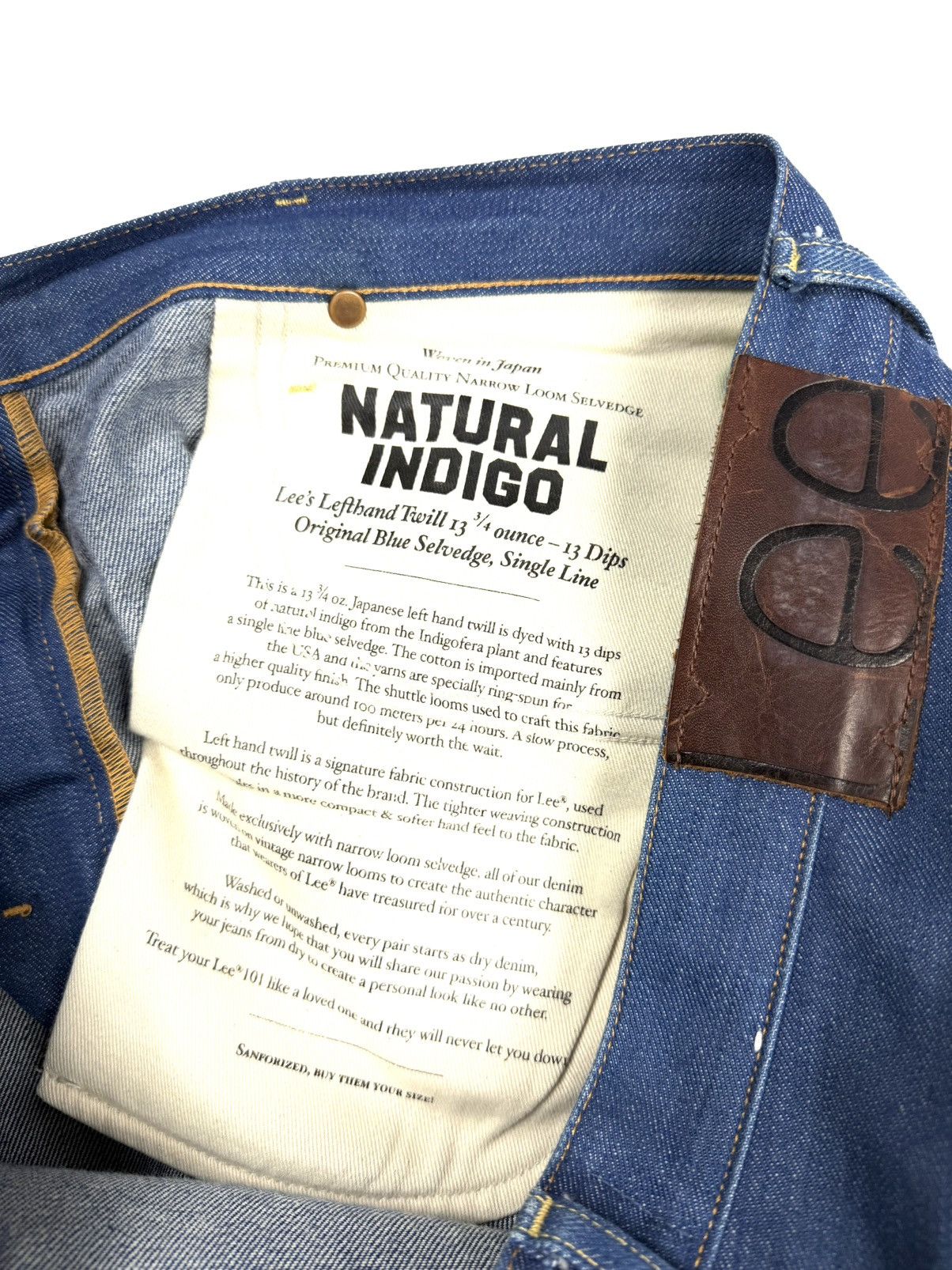 Lee Lee 101 Natural Indigo Jeans Japanese Selvedge Denim Blue L Size US 34 / EU 50 - 11 Thumbnail
