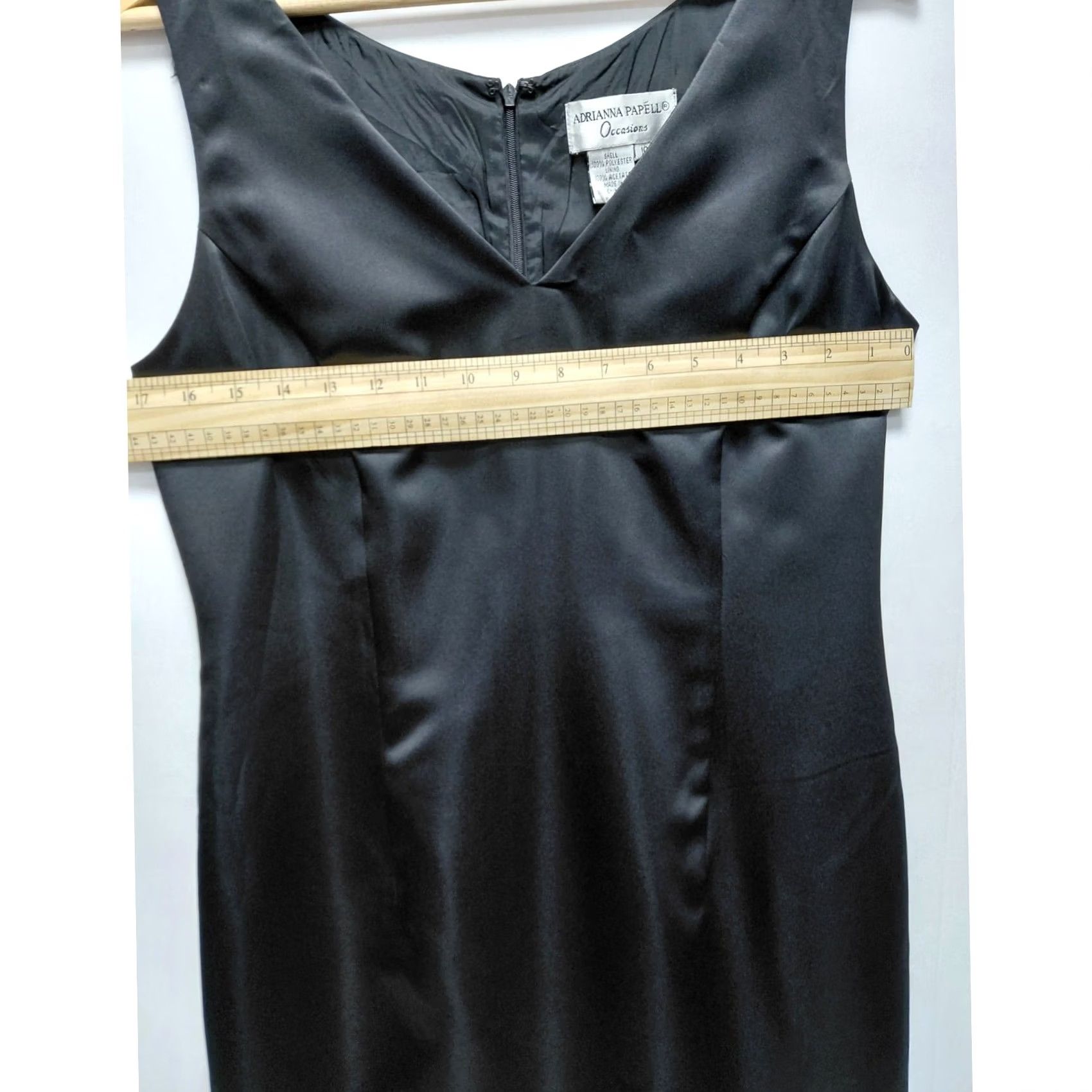 Adrianna Papell ADRIANNA PAPELL Occasions Black Solid Long Dress Size 10 Size L / US 10 / IT 46 - 5 Thumbnail