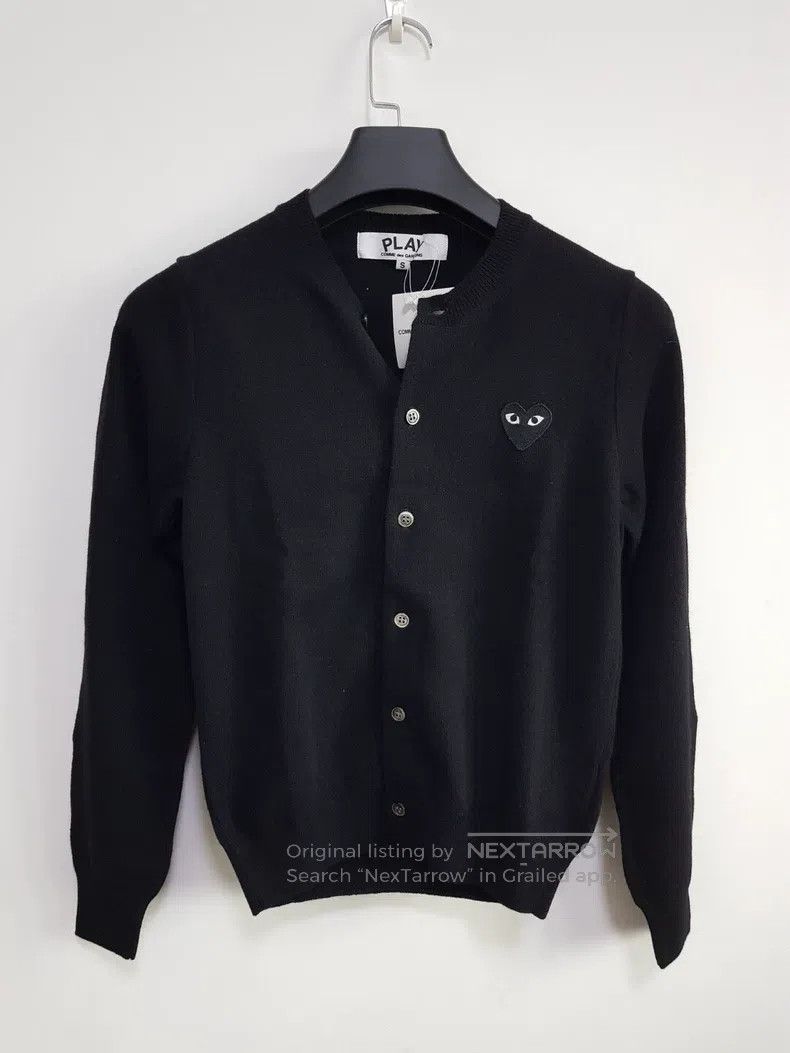 Comme Des Garcons Classic wool cardigan black heart sweate