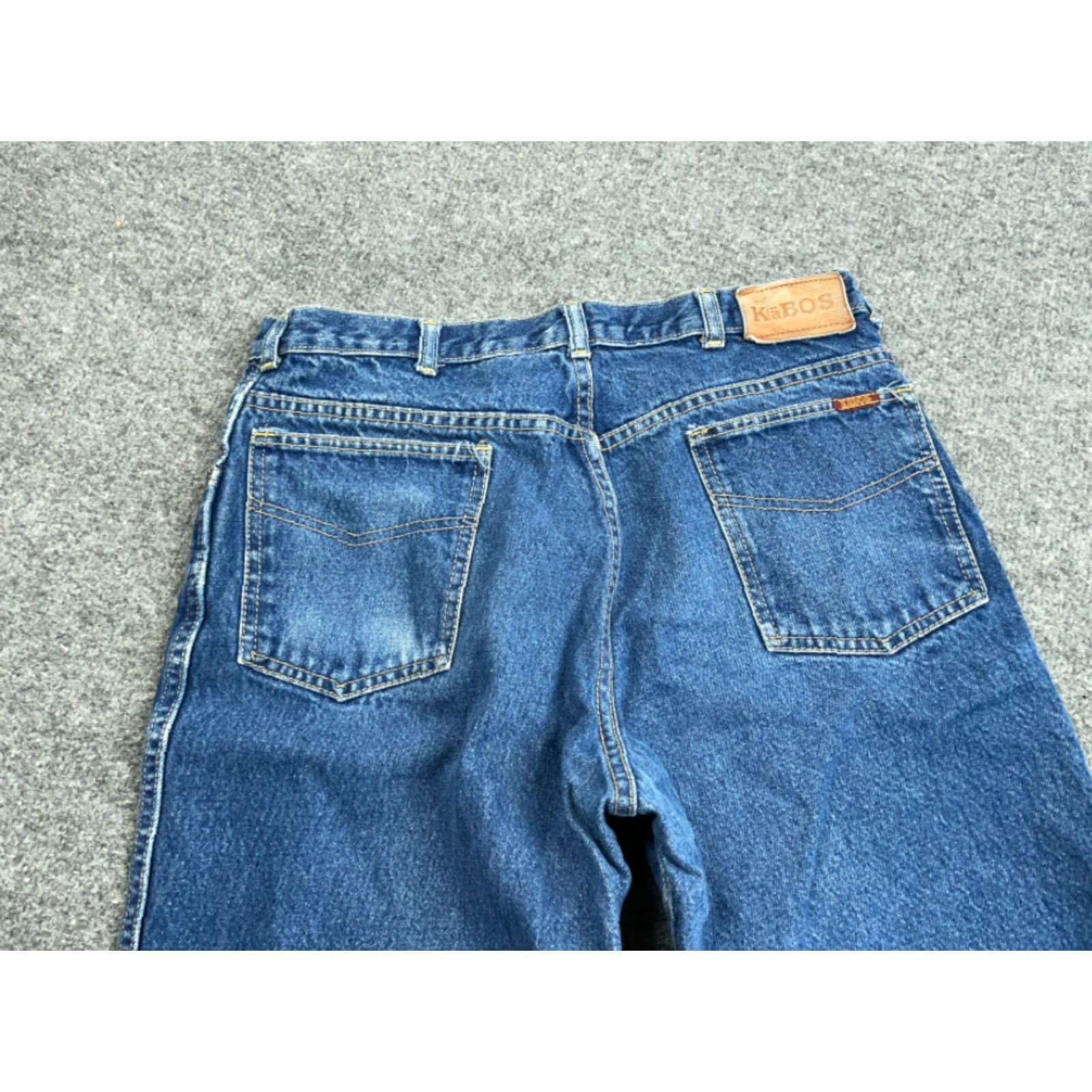 Denime VINTAGE Kabos Denim Jeans Men 32 x 30 Blue 90s Faded Tapered Leg USA Made Regular Rise 10-12 Zip Size US 32 / EU 48 - 8 Thumbnail