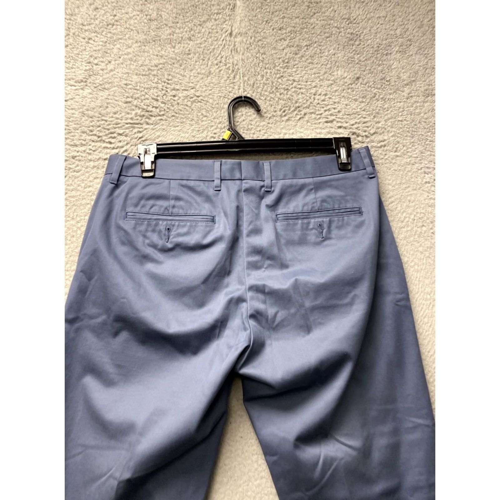 Bonobos Bonobos Pants Mens 33x32 Dusty Blue Stretch Cotton Slim Flat Front Zip Button Chino Casual Business Tapered Inseam 32in Regular 33 Mens Size US 33 - 7 Thumbnail