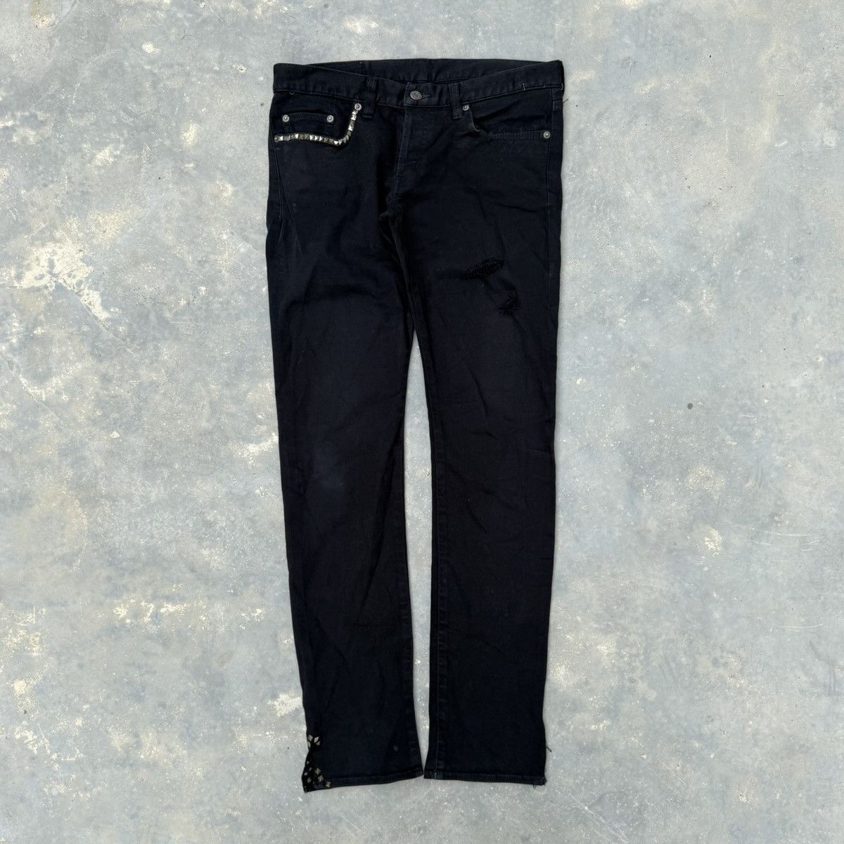 Hysteric Glamour Hysteric Studded Scab Patched Jeans | Grailed