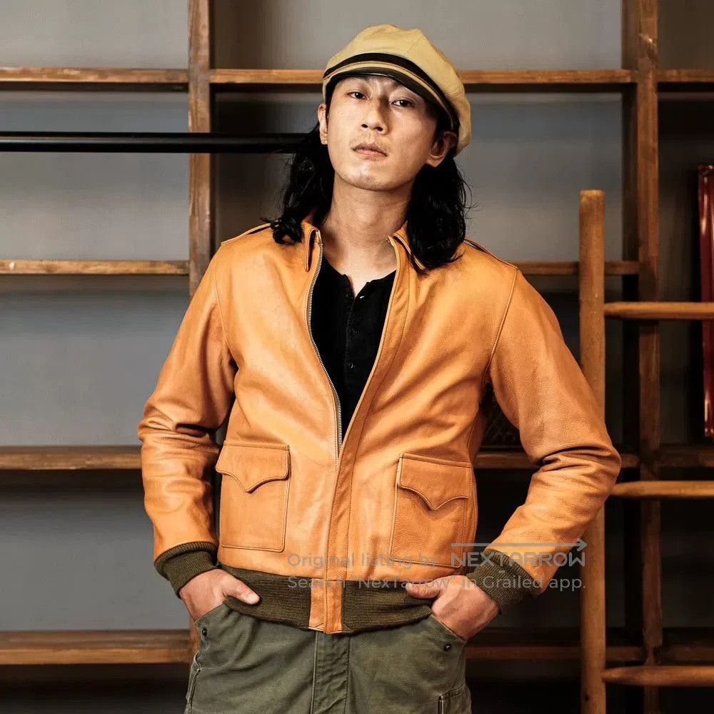 The Real McCoy's real mccoy a2 leather jacket in sunset yellow. Size US M / EU 48-50 / 2 - 1 Thumbnail