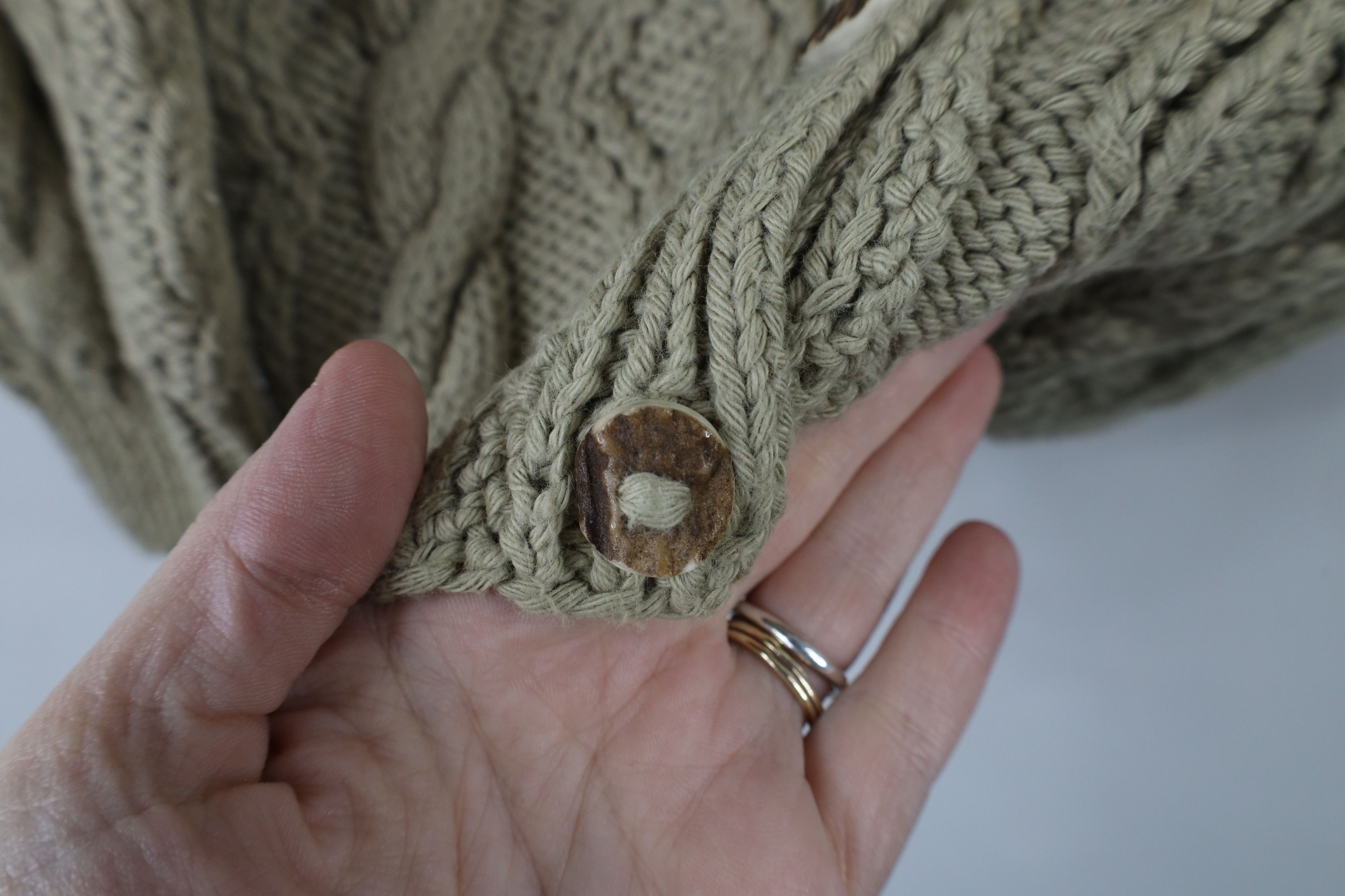 Vintage Vintage 90s Chunky Cable Knit Fisherman Cardigan Sweater Size S / US 4 / IT 40 - 5 Thumbnail