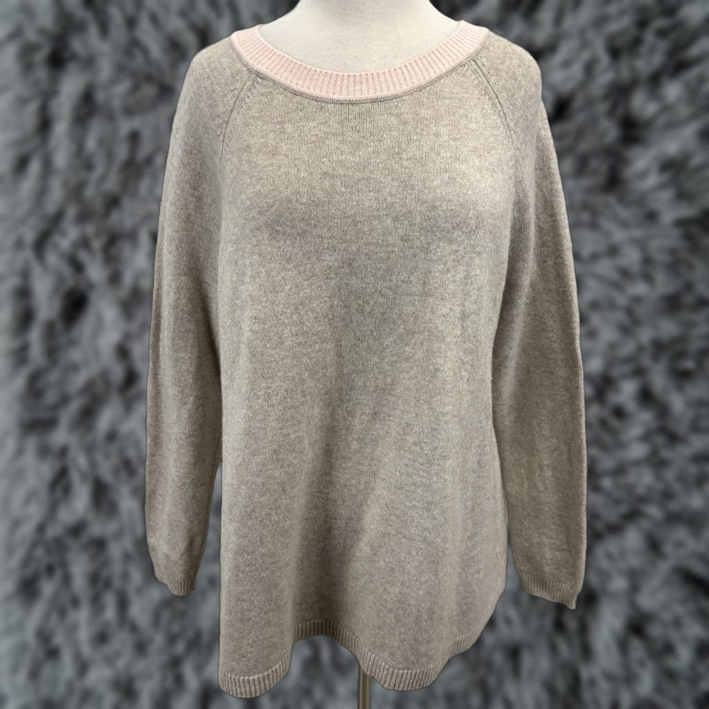 Boden Boden Sweater Womens XL Gray Blush Crew Neck Knit Swing Wool Cashmere Blend Pullover Classic Preppy Shirt? Size XL / US 12-14 / IT 48-50 - 1 Thumbnail