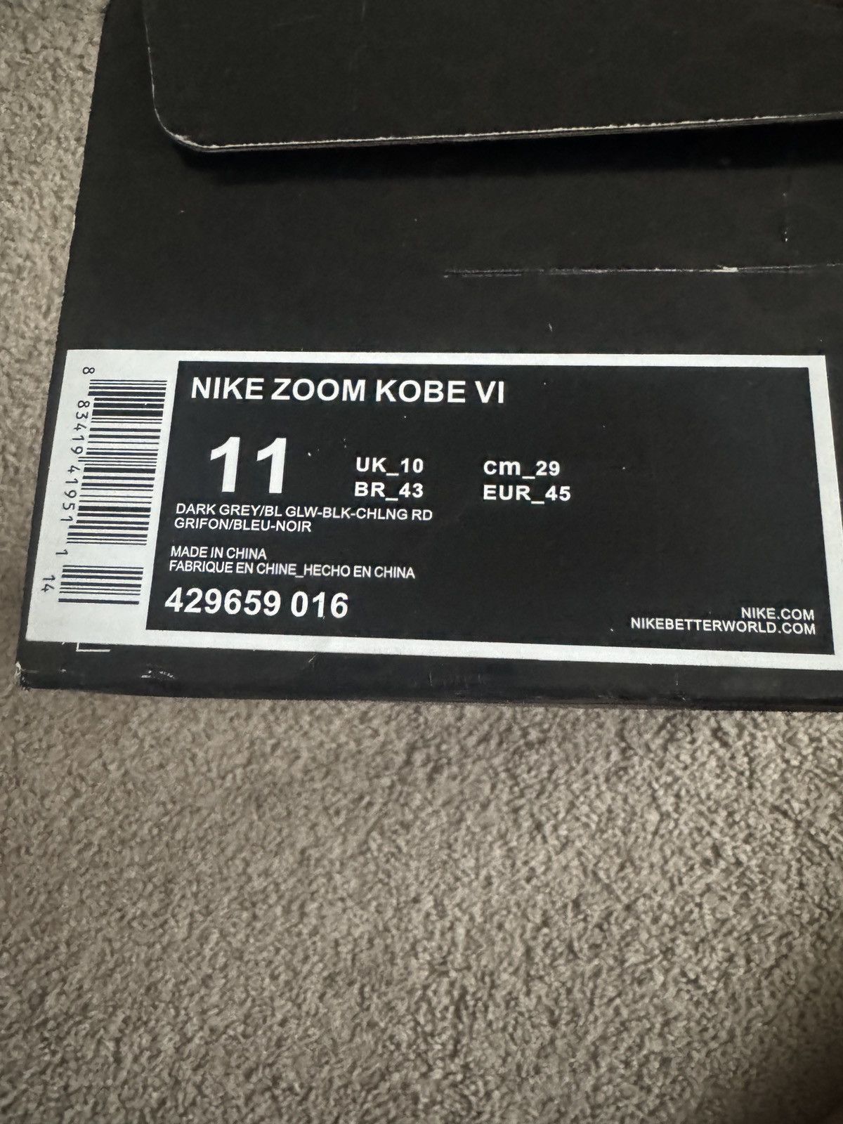 Nike Kobe 6 Darknight Size US 11 / EU 44 - 5 Thumbnail